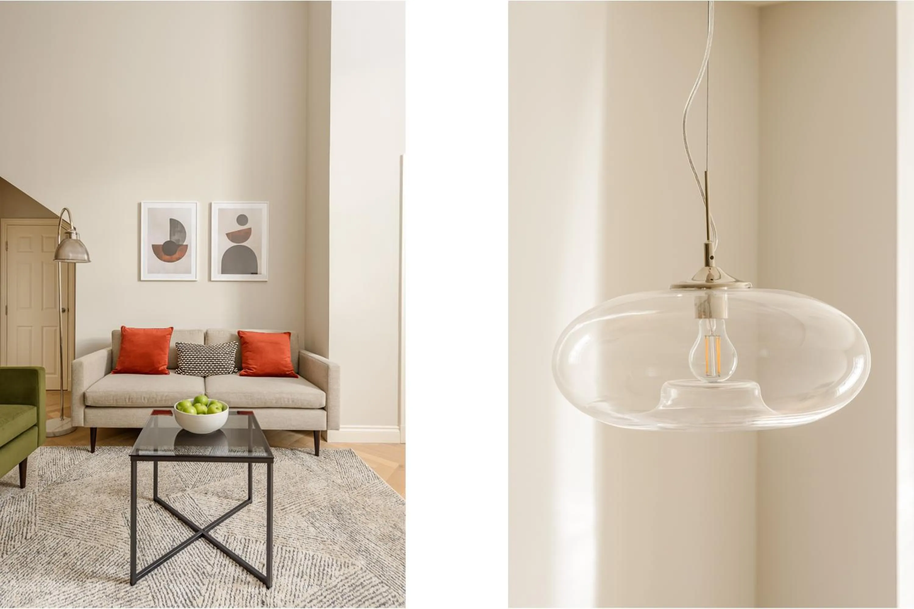 Seating area in Museum Apartments