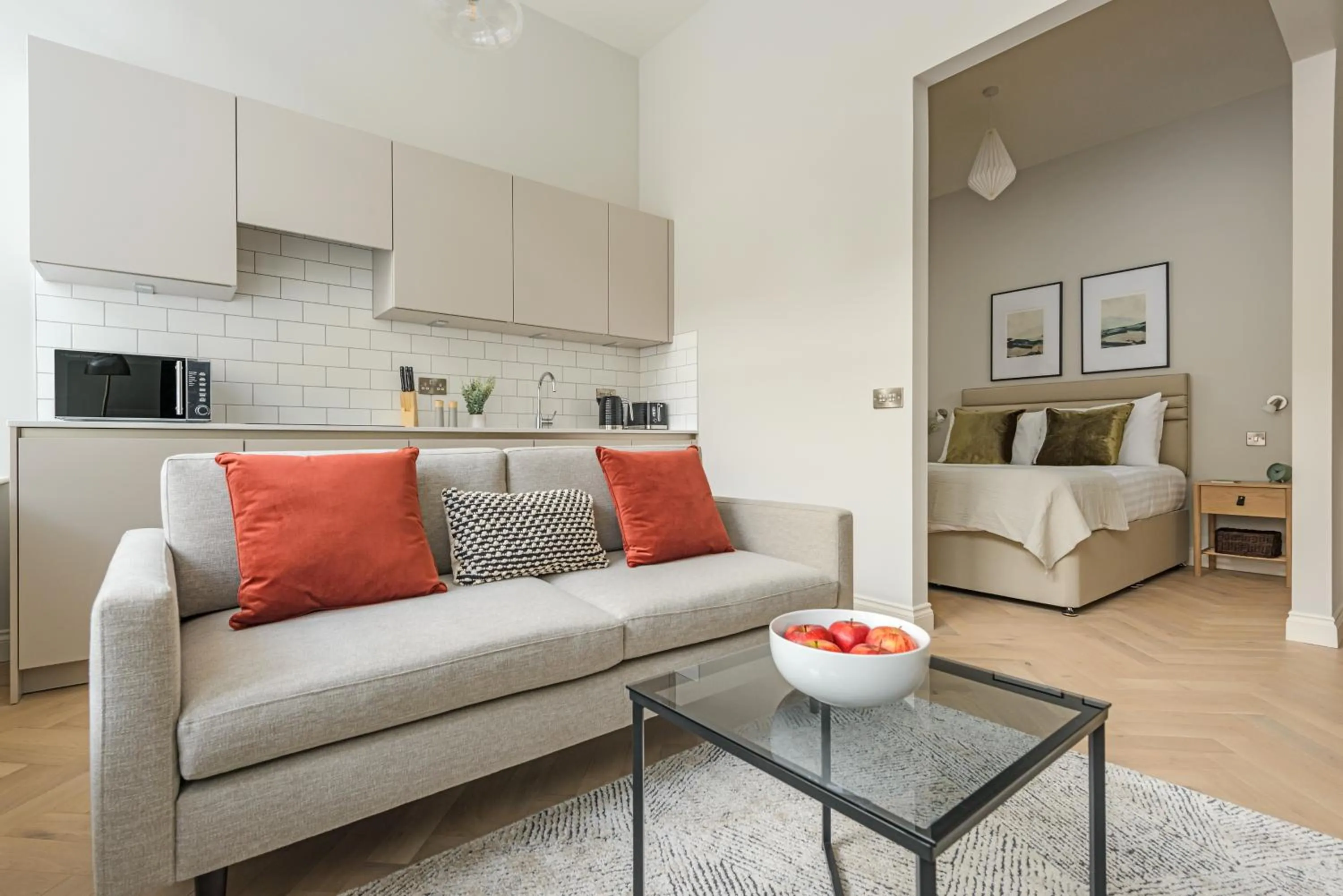 Living room in Museum Apartments