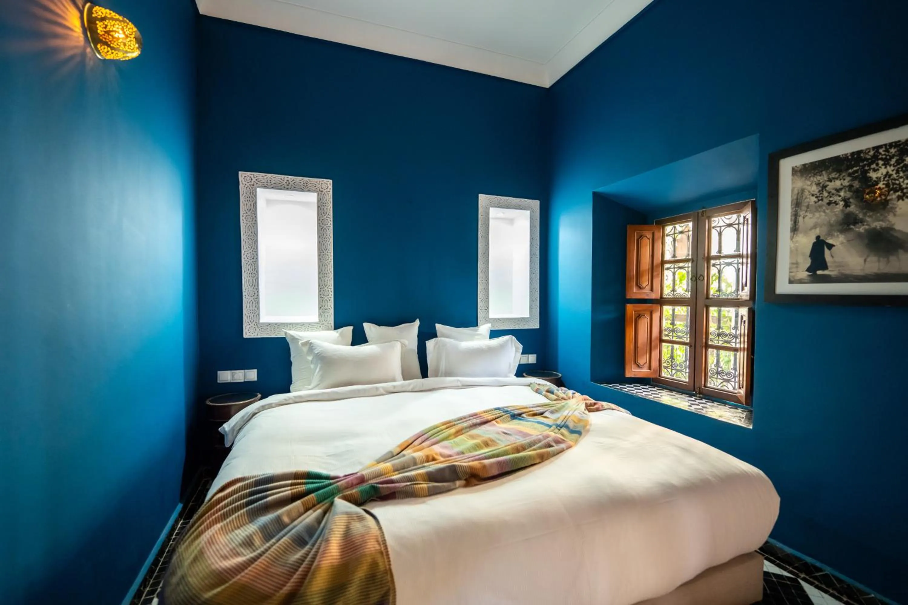 Bed in Riad Les Yeux Bleus