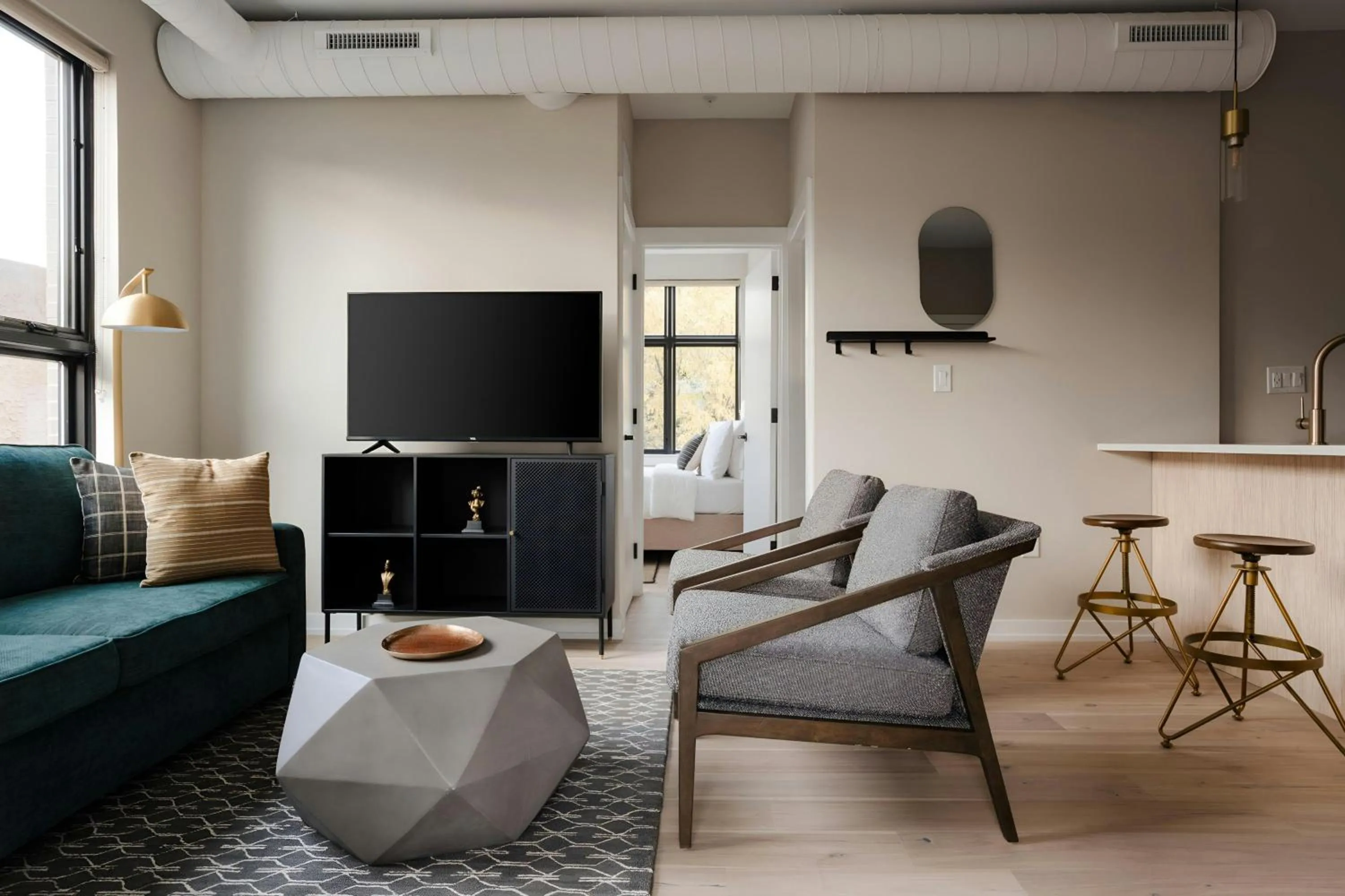 Living room in Sonder by Marriott Bonvoy The Edison Apartments Old City