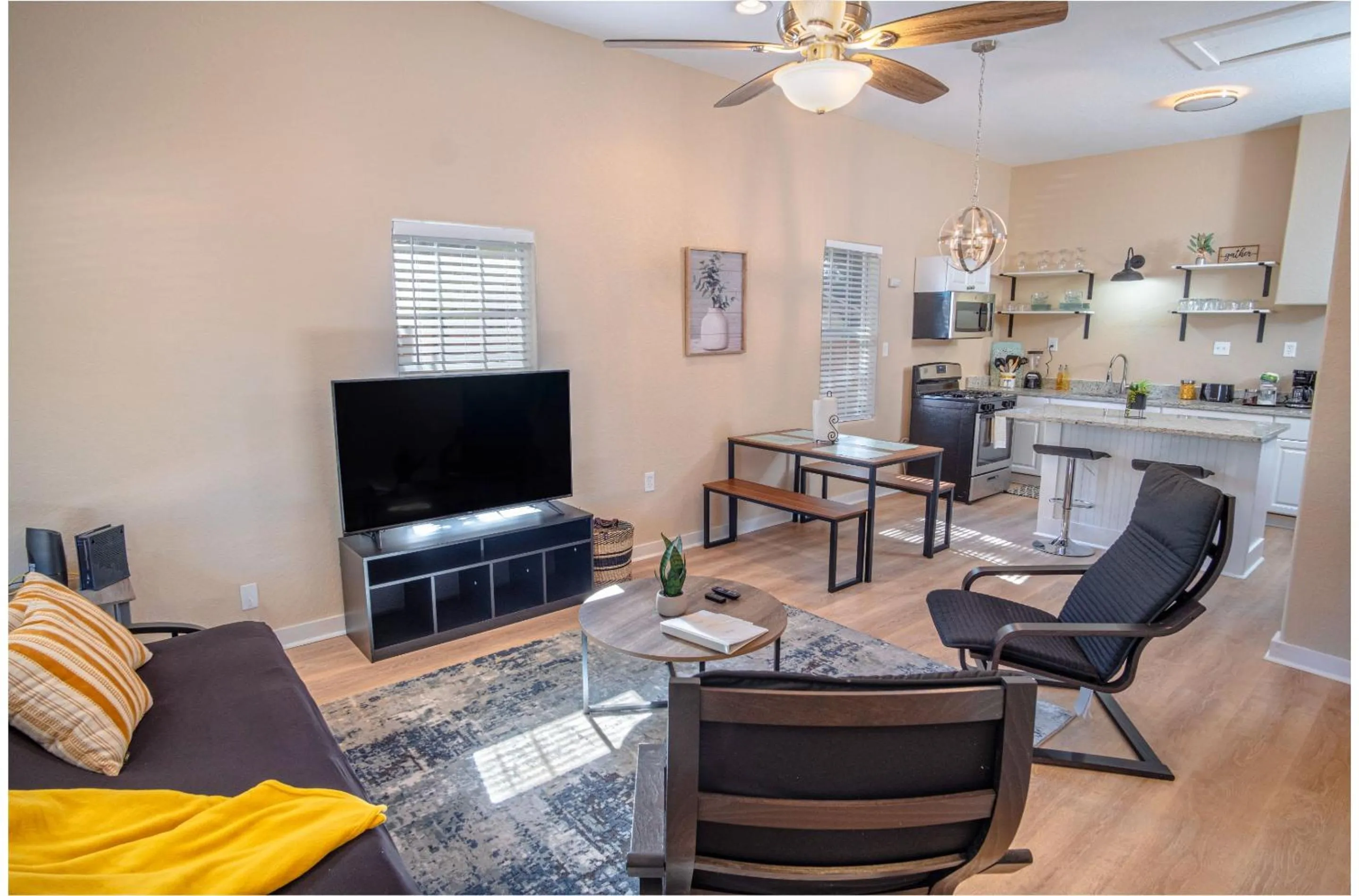 Living room in 3 BR1 BA Remodeled Home Near Downtown