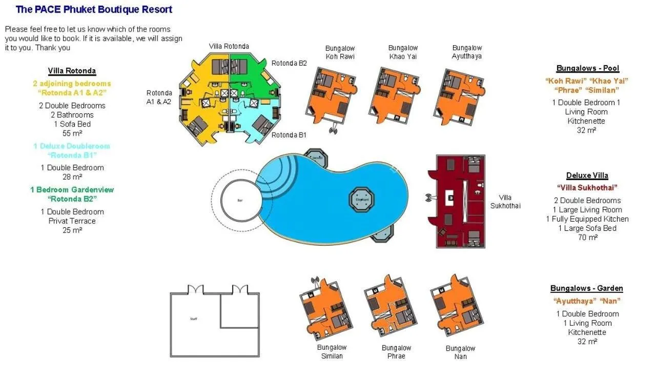 Floor plan in The Pace Phuket Boutique Resort
