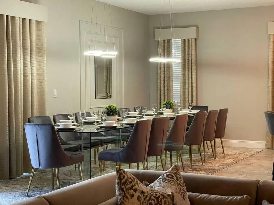 Dining area in Spectacular 12-Bed Mansion with game room