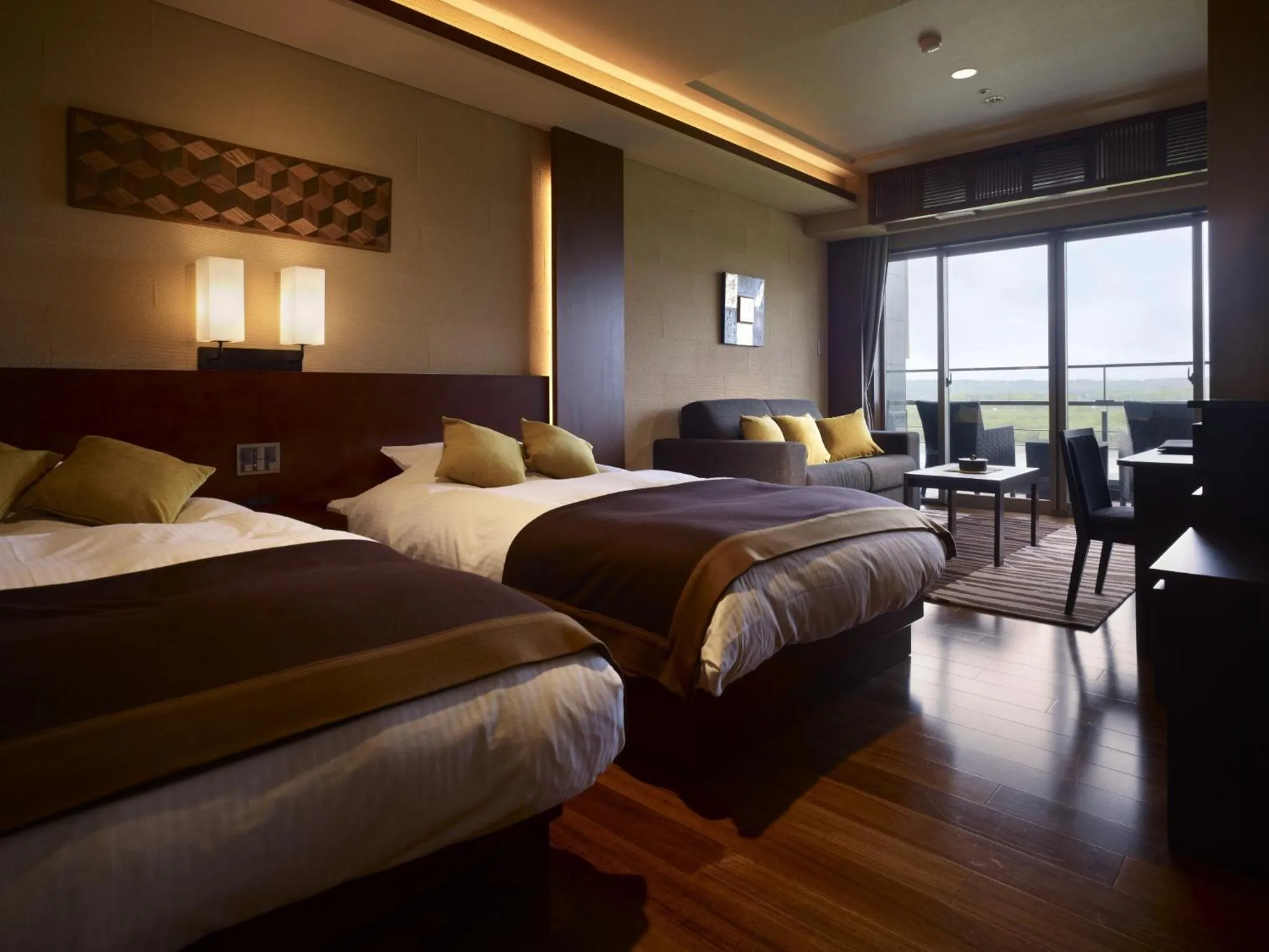 Living room, Bed in Tokachigawa Onsen Daiichi Hotel