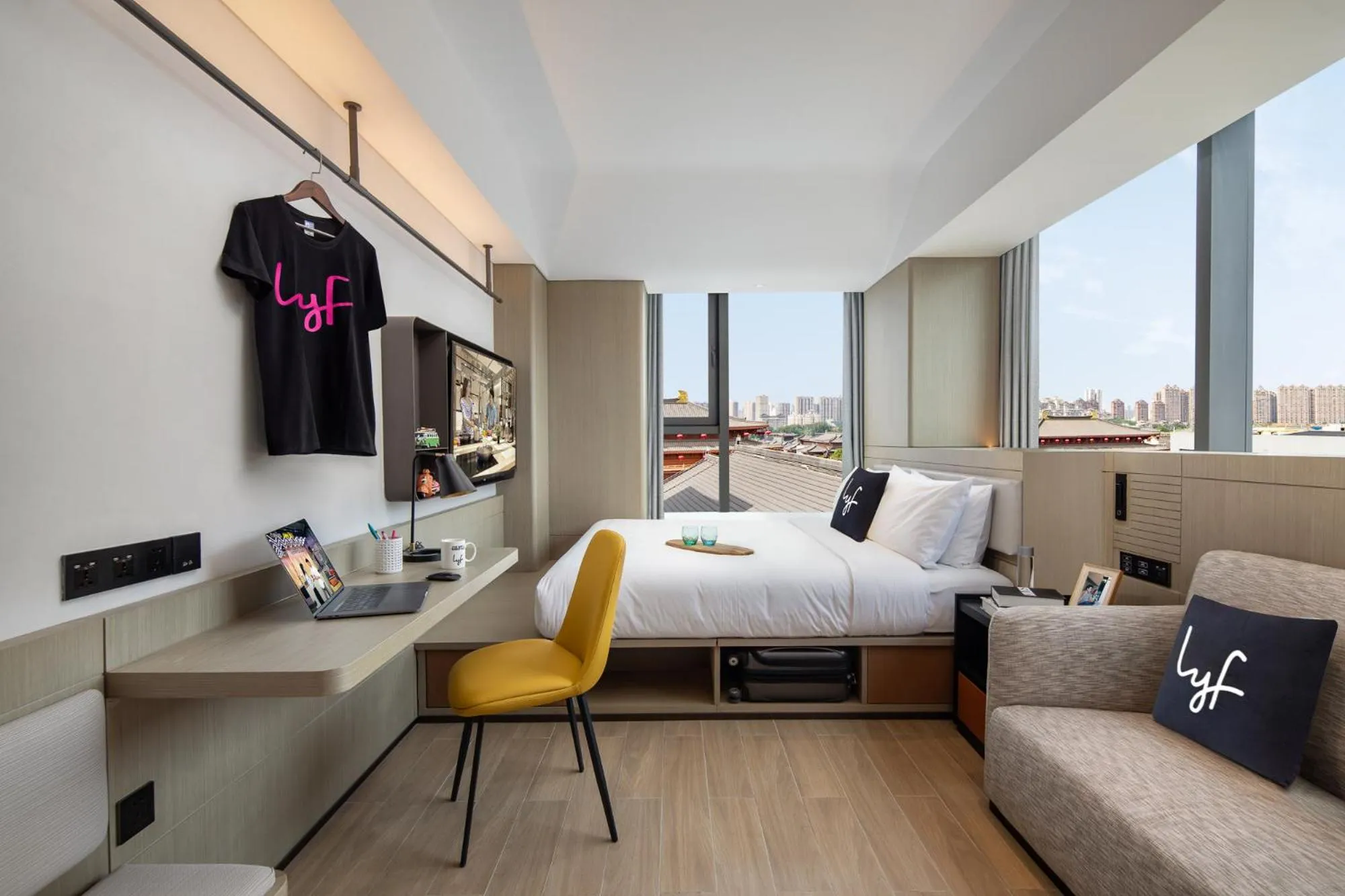 TV and multimedia, Bed in lyf Dayanta Xi'an by the Ascott Limited free gym & free park & free laundry room