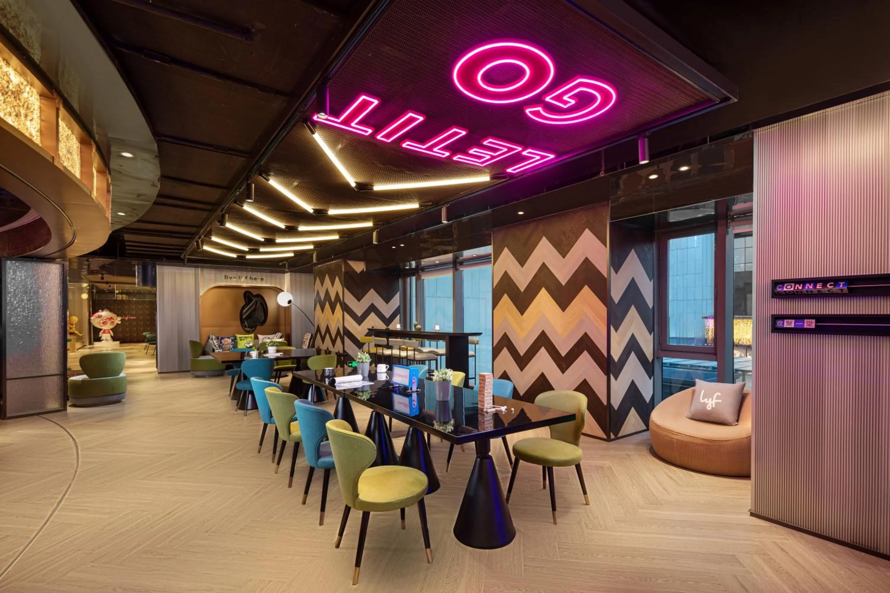 Lobby or reception in lyf Dayanta Xi'an by the Ascott Limited free gym & free park & free laundry room