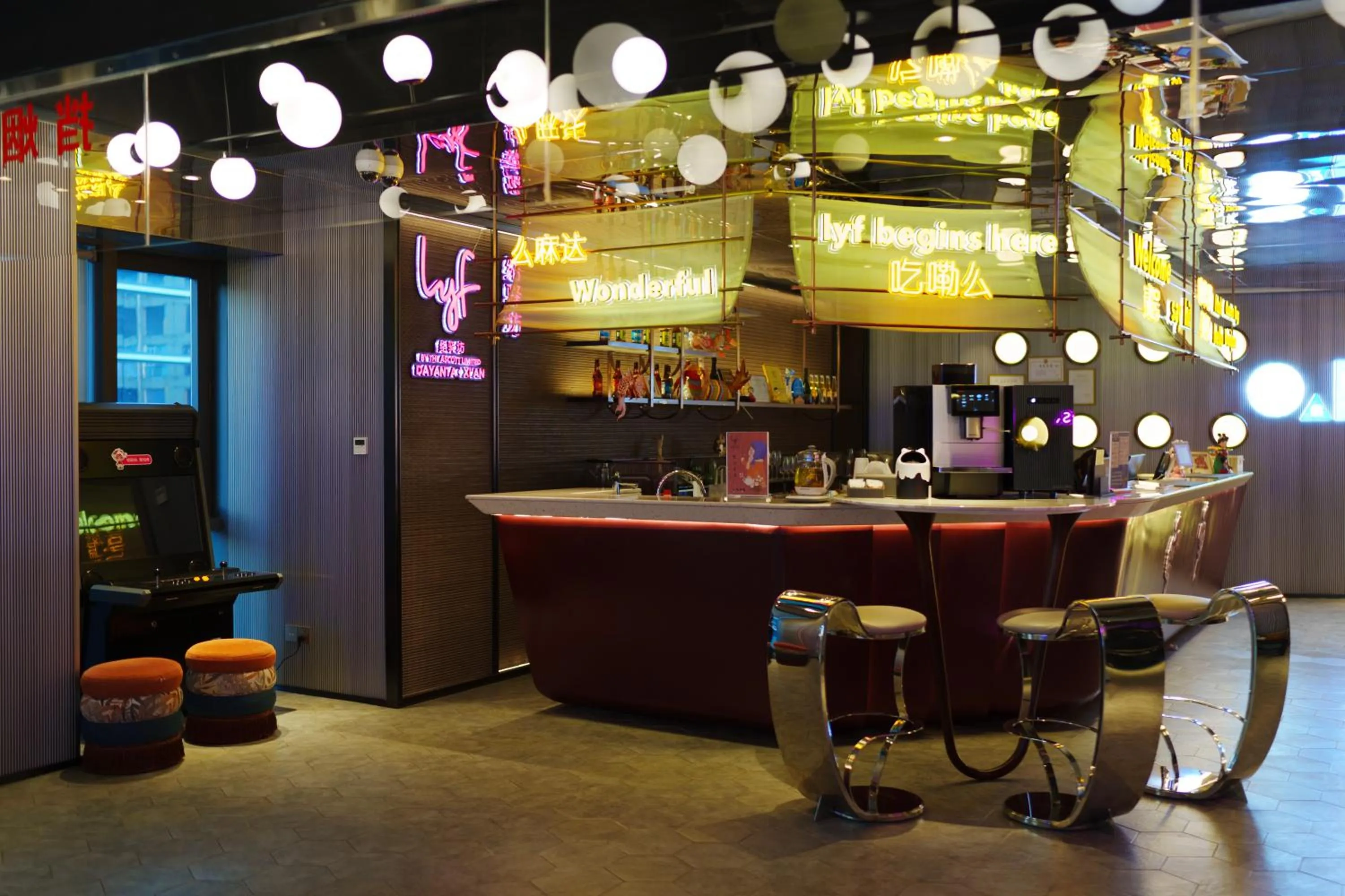 Lobby or reception in lyf Dayanta Xi'an by the Ascott Limited free gym & free park & free laundry room