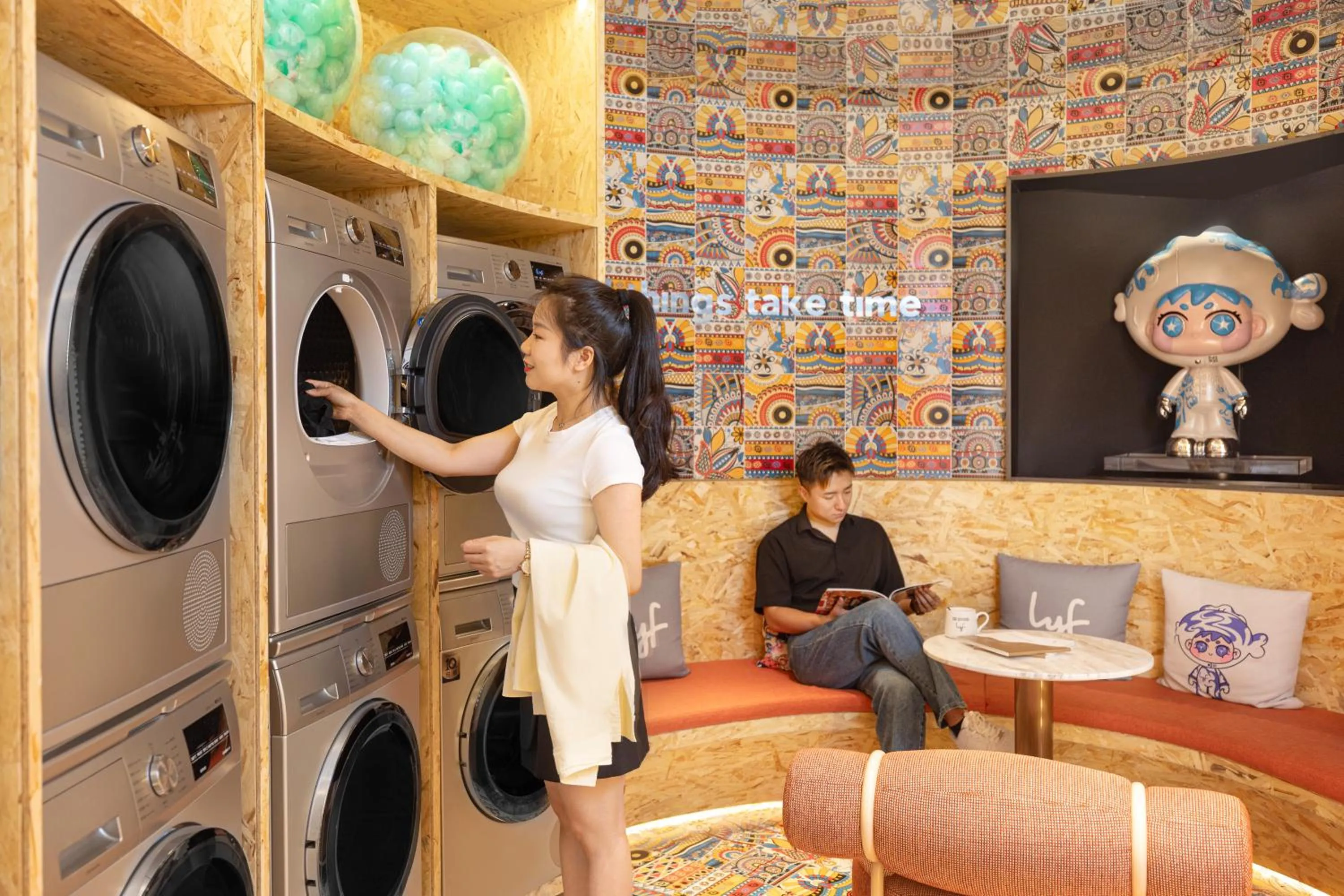 washing machine in lyf Dayanta Xi'an by the Ascott Limited free gym & free park & free laundry room