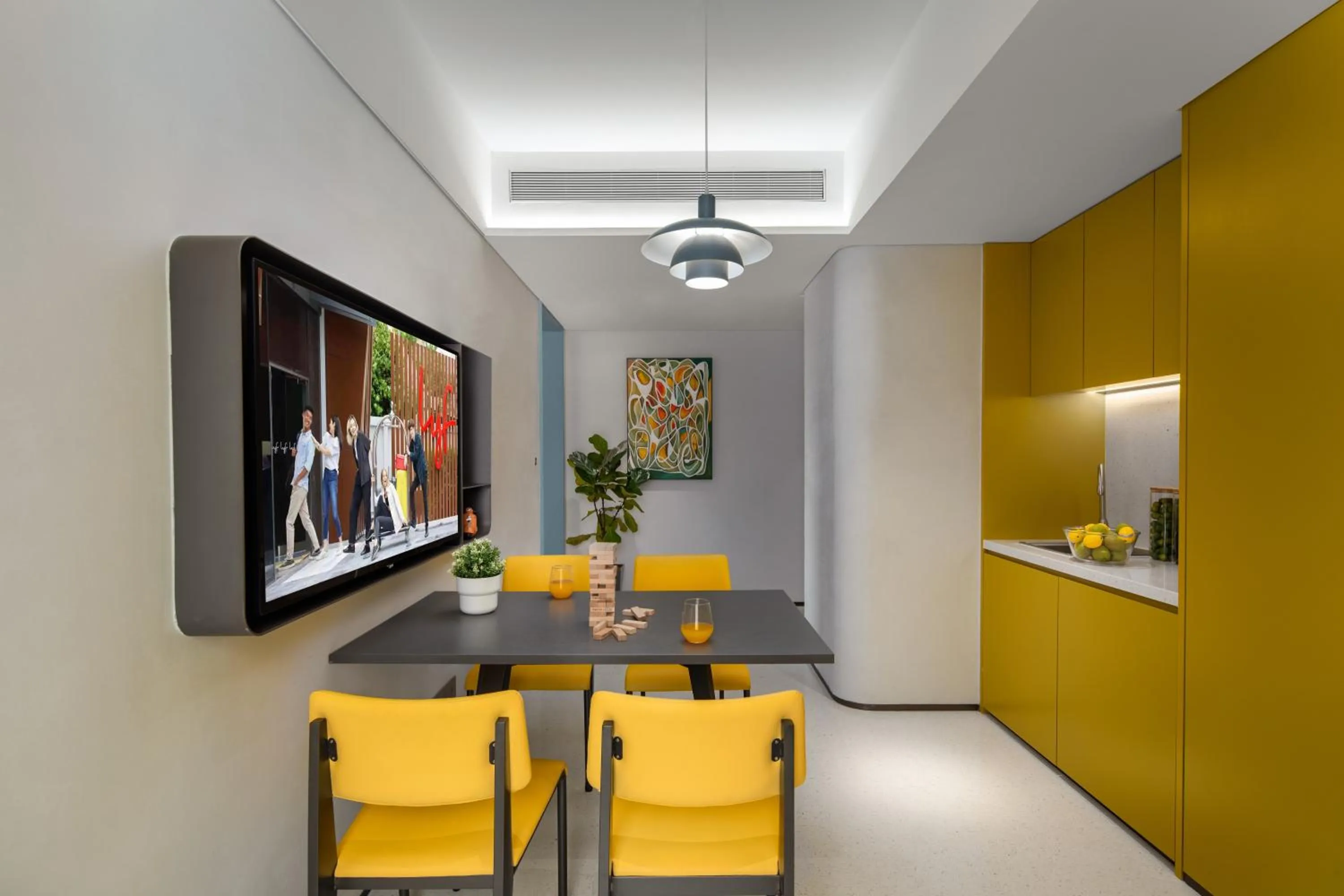 Living room in lyf Dayanta Xi'an by the Ascott Limited free gym & free park & free laundry room