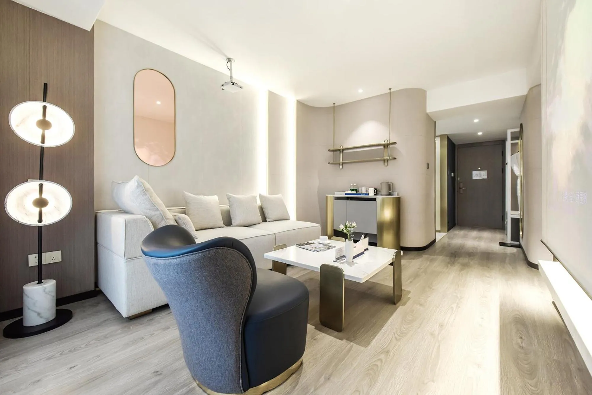 Seating area in Kuanrong Suites Hotel Liangjiang love sea shopping park