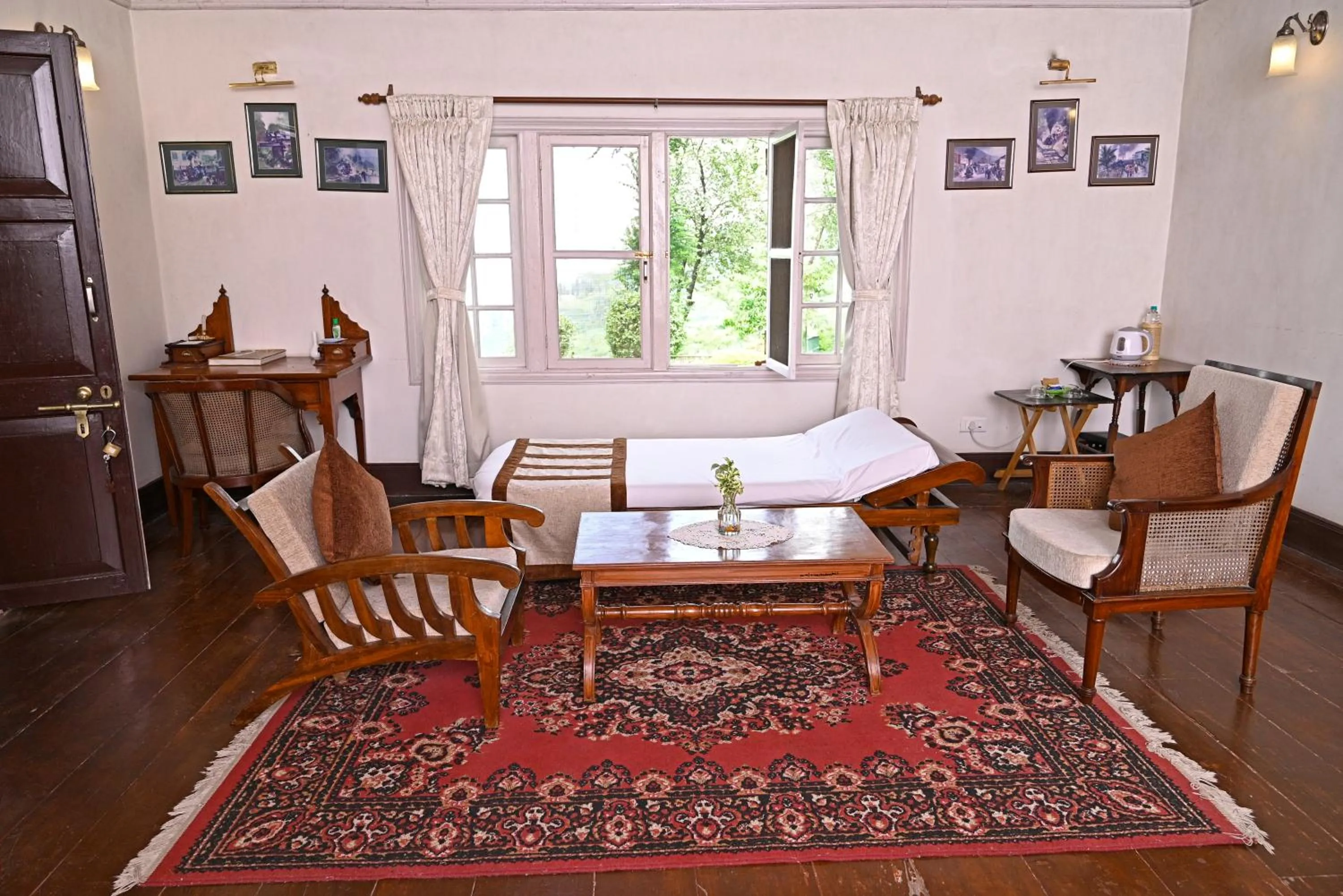 Seating area in Tumsong Tea Retreat