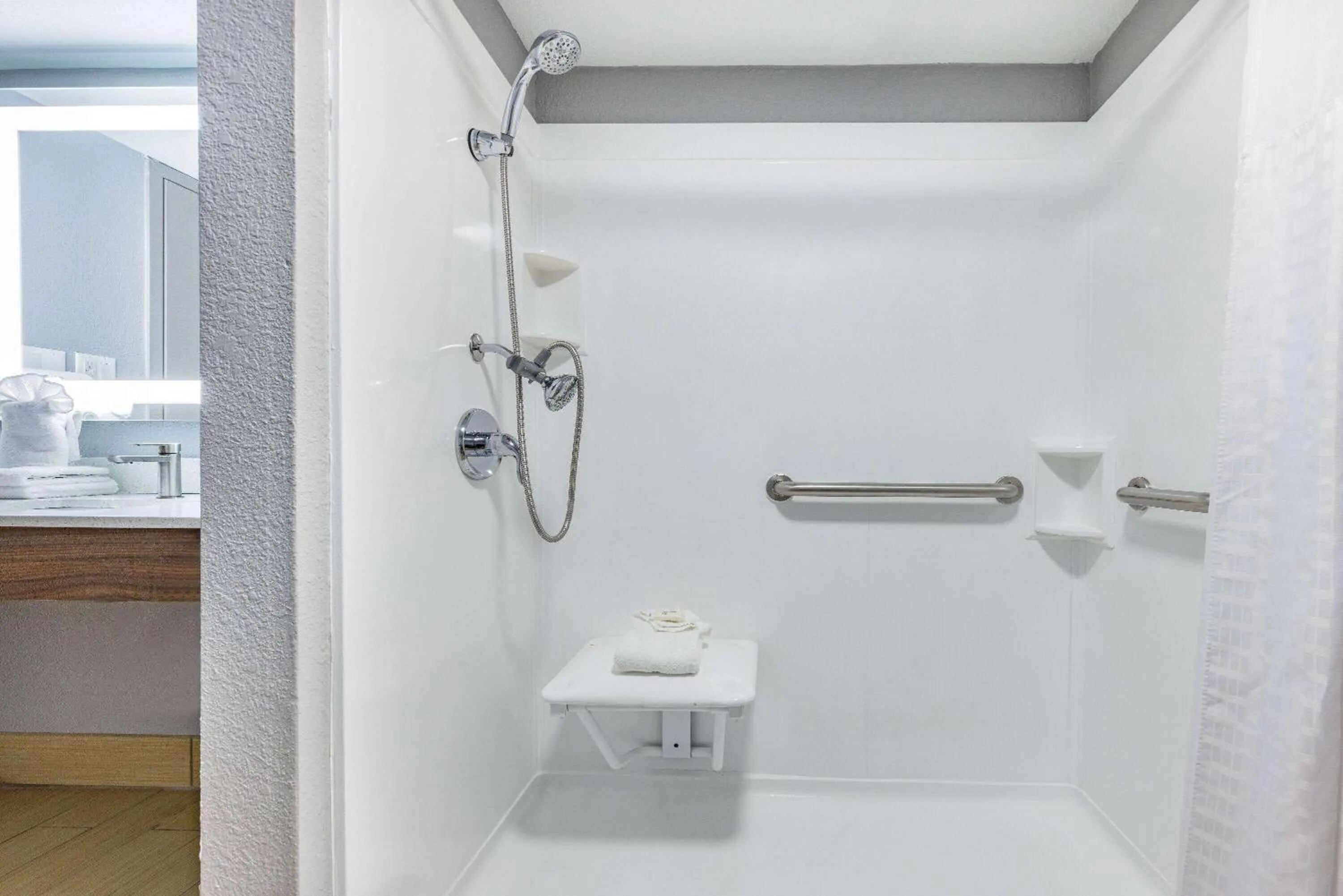 Shower in Hawthorn Extended Stay by Wyndham Wichita Airport