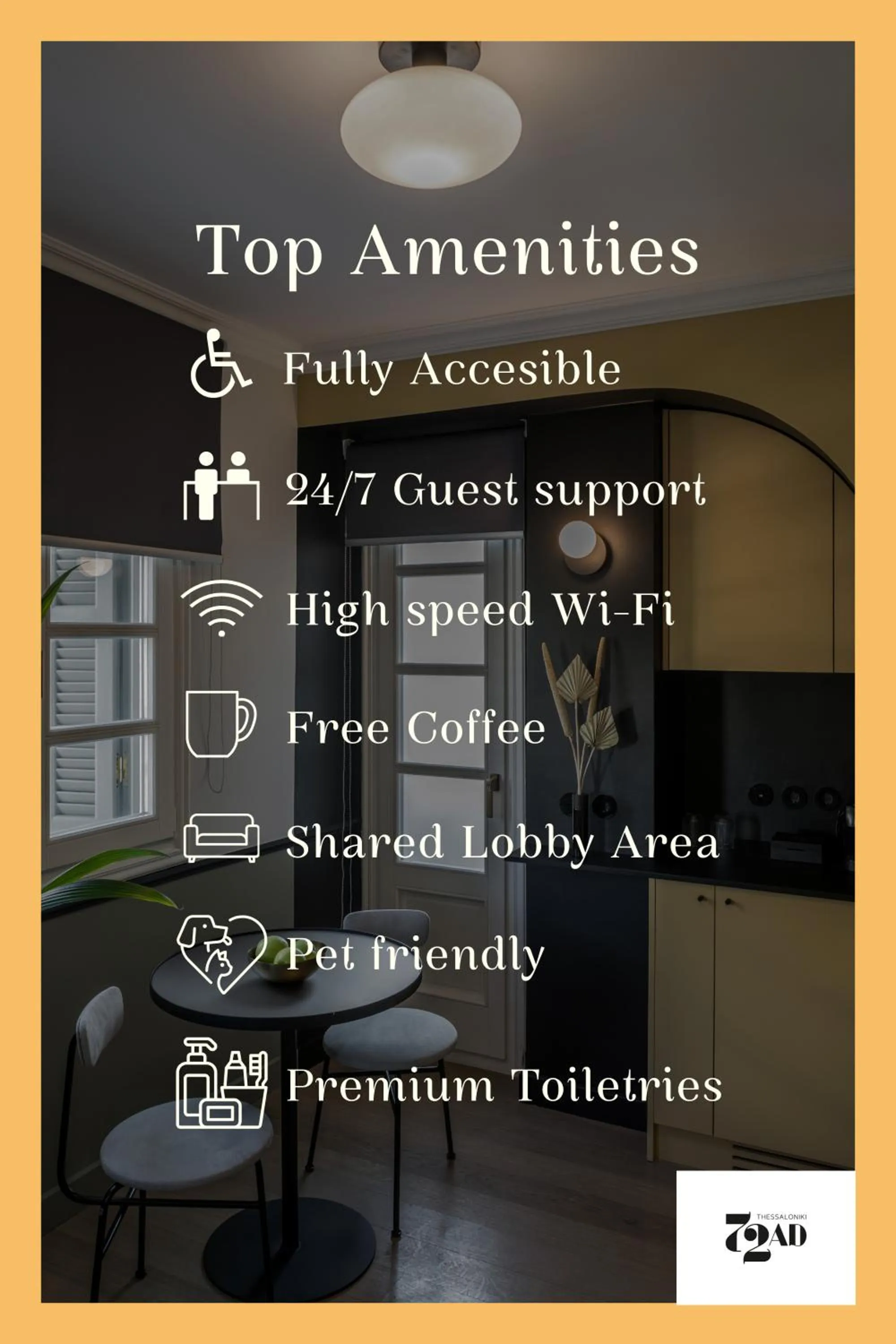 Text overlay in 72 AD Suites