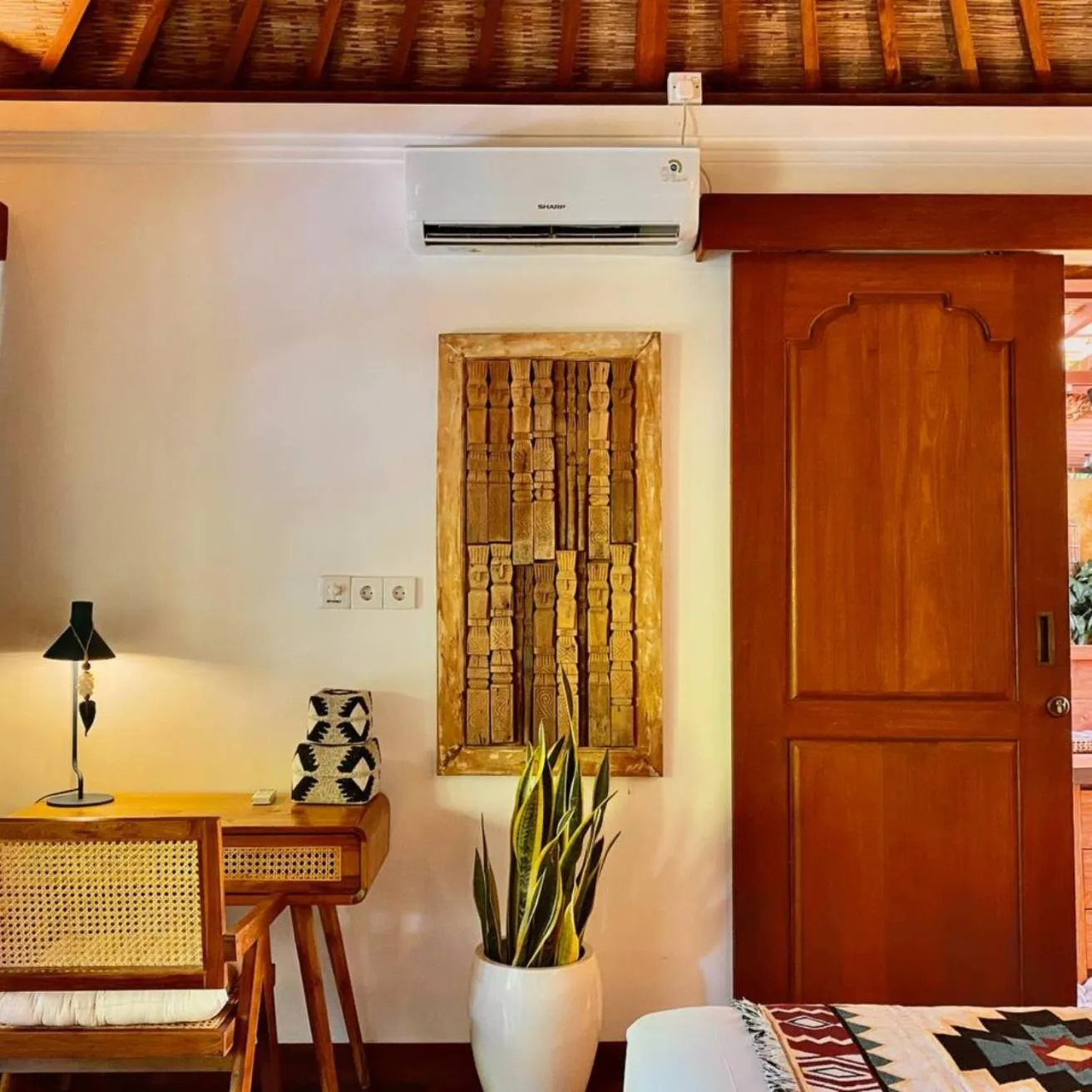 Bed in Villa Asrava Ubud