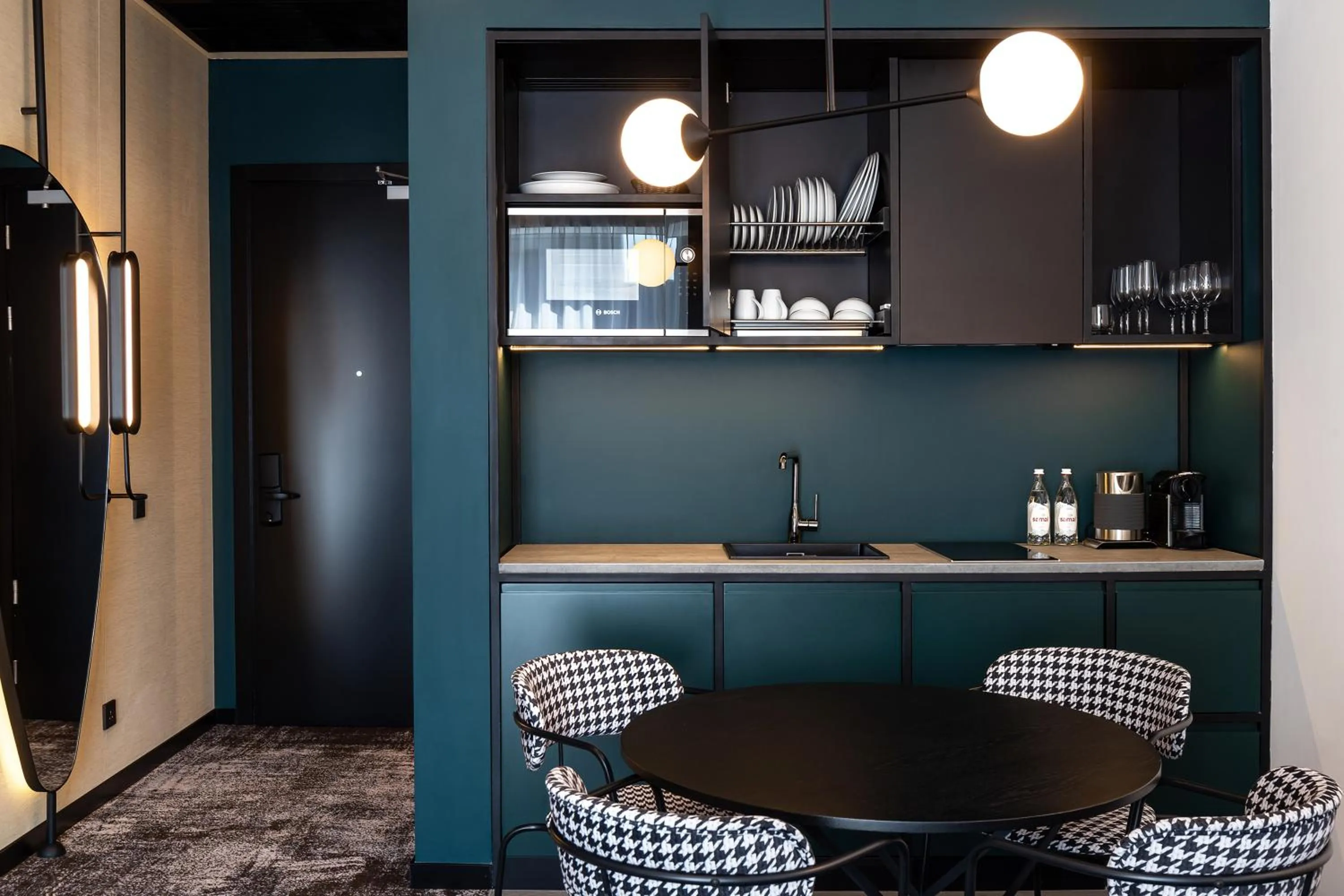 Kitchen or kitchenette in Novotel Living Almaty Jetisu