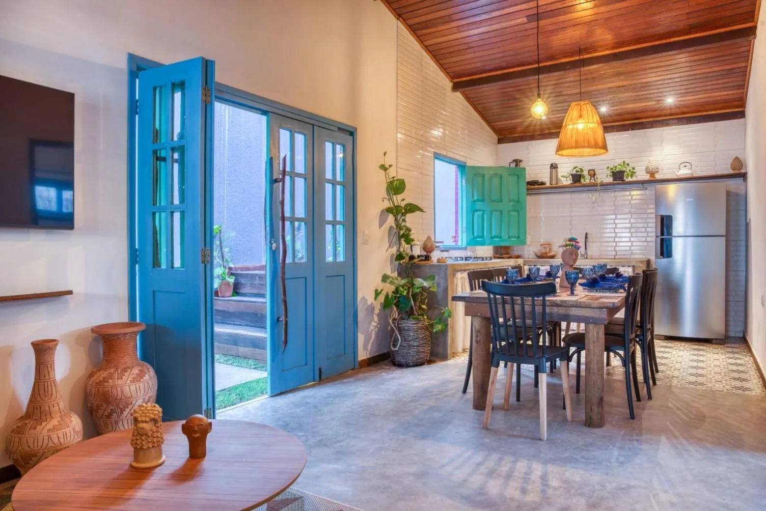 Kitchen or kitchenette in Villa Pantai Boutique Hotel Maragogi