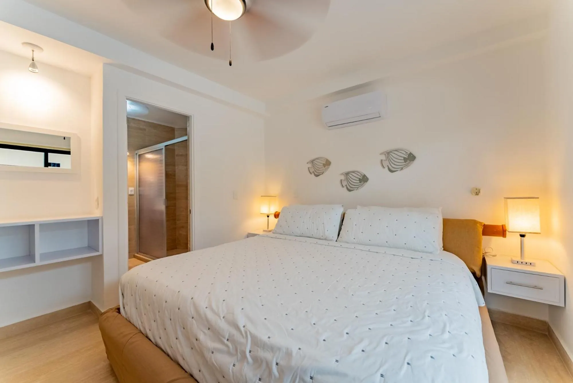 Bed in Amazing Caribbean Ocean view at Villas Marlin in Cancun