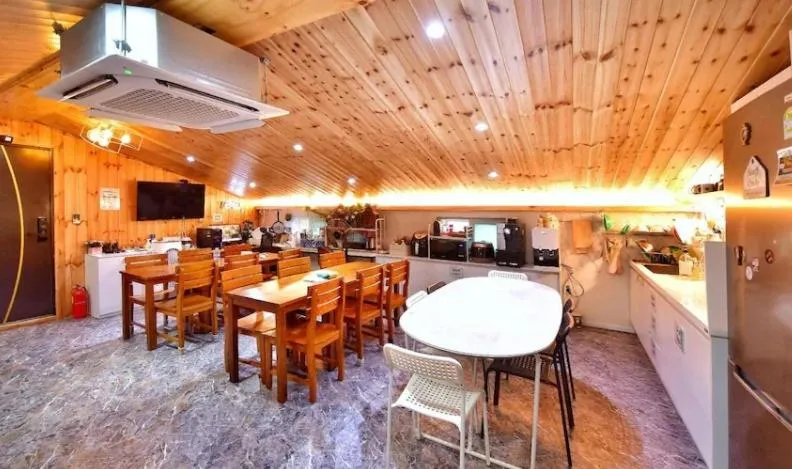 Communal kitchen in The Road Hotel