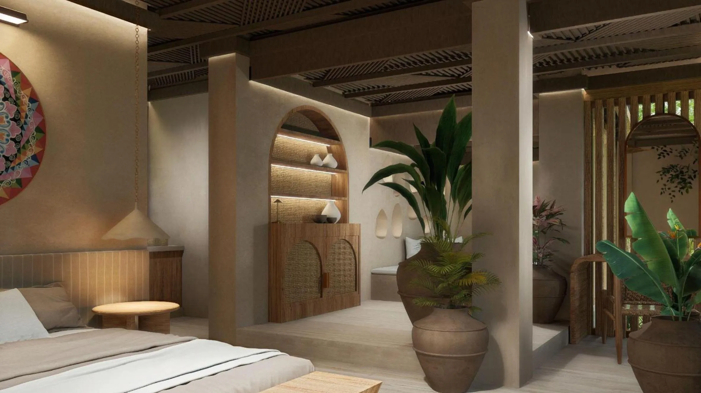 Bedroom, Bed in Tiki Villas Rainforest Lodge - Adults Only