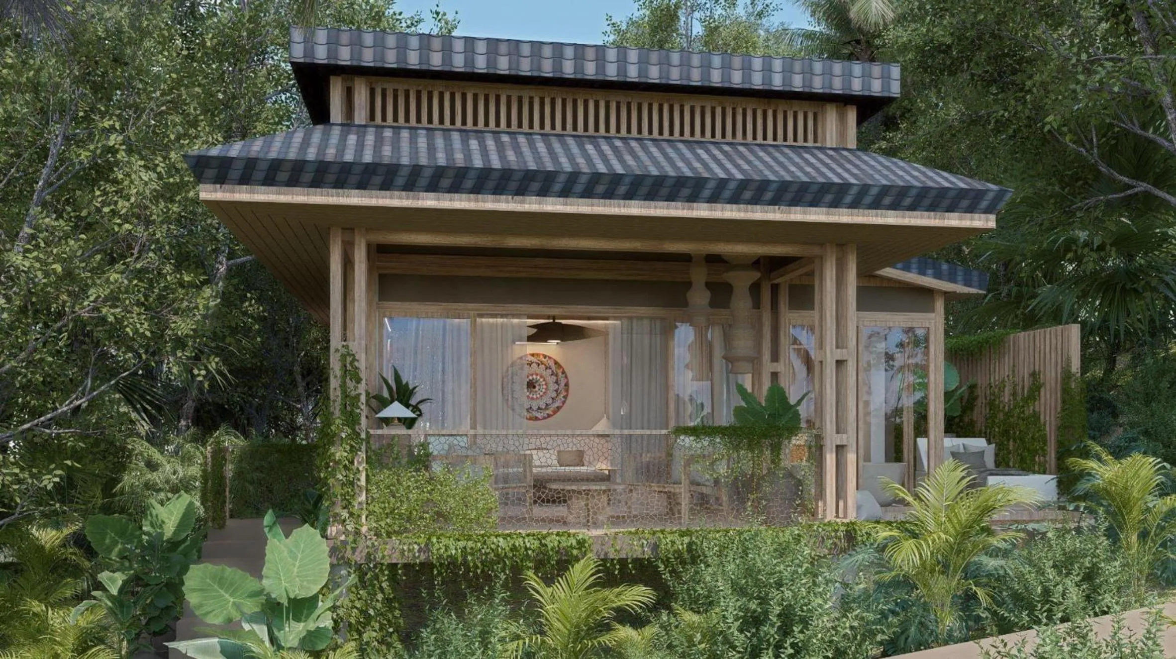 Balcony/Terrace in Tiki Villas Rainforest Lodge - Adults Only