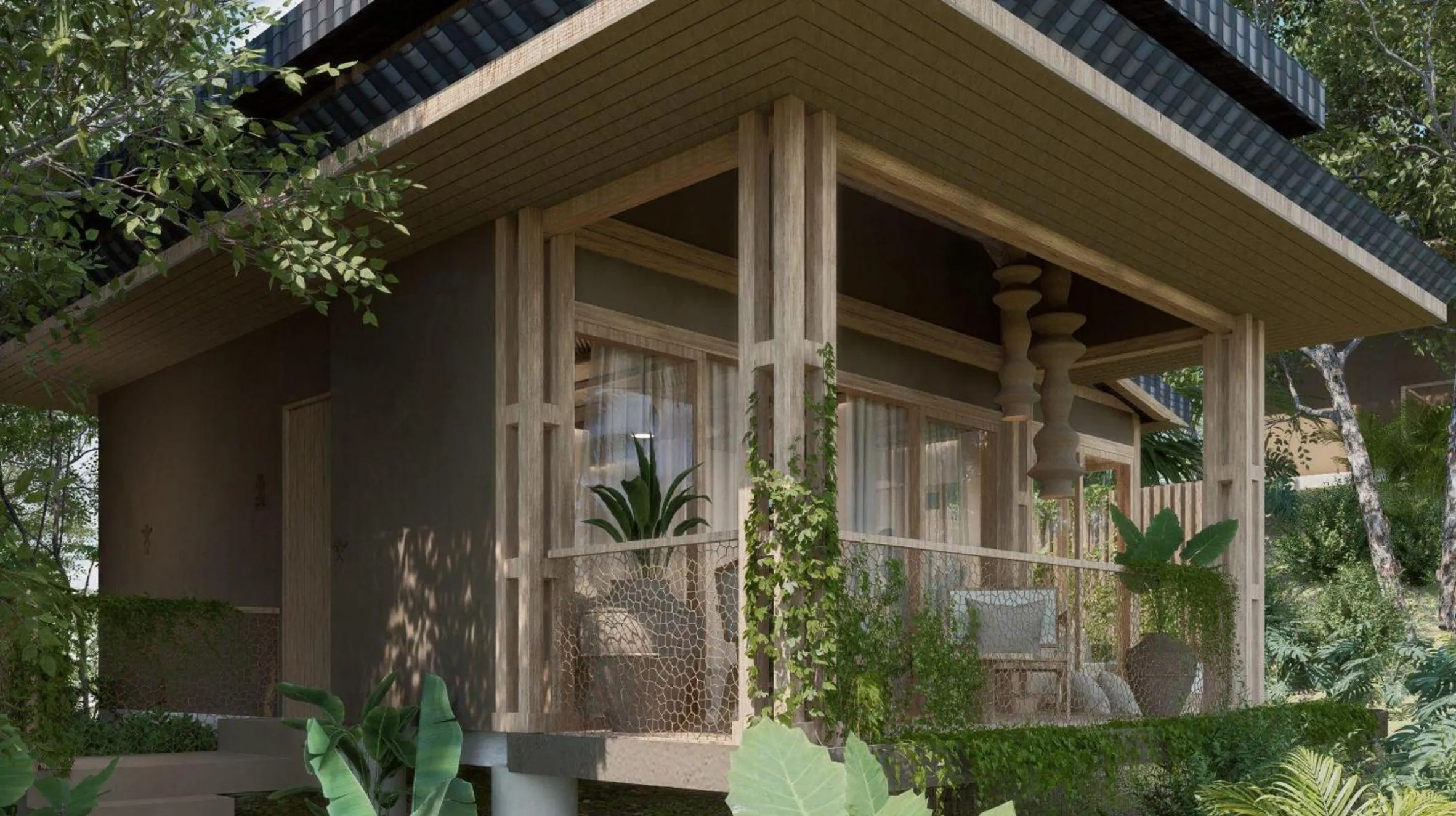 Balcony/Terrace in Tiki Villas Rainforest Lodge - Adults Only