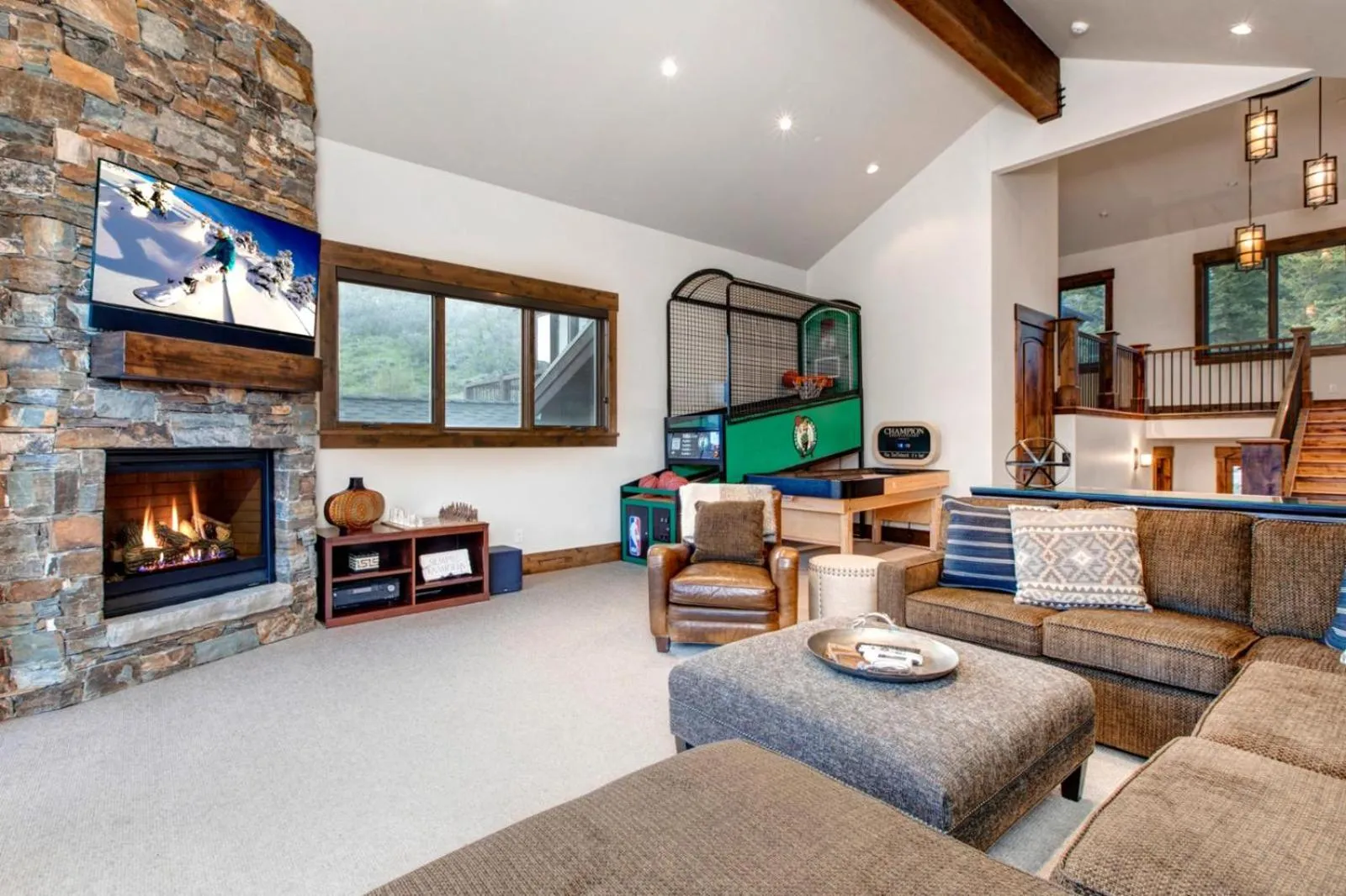 Living room in KBM Resorts Elegant Deer Valley Private Home Breathtaking views Elevator Gourmet Kitchen Hot Tub Gym PSD-2071