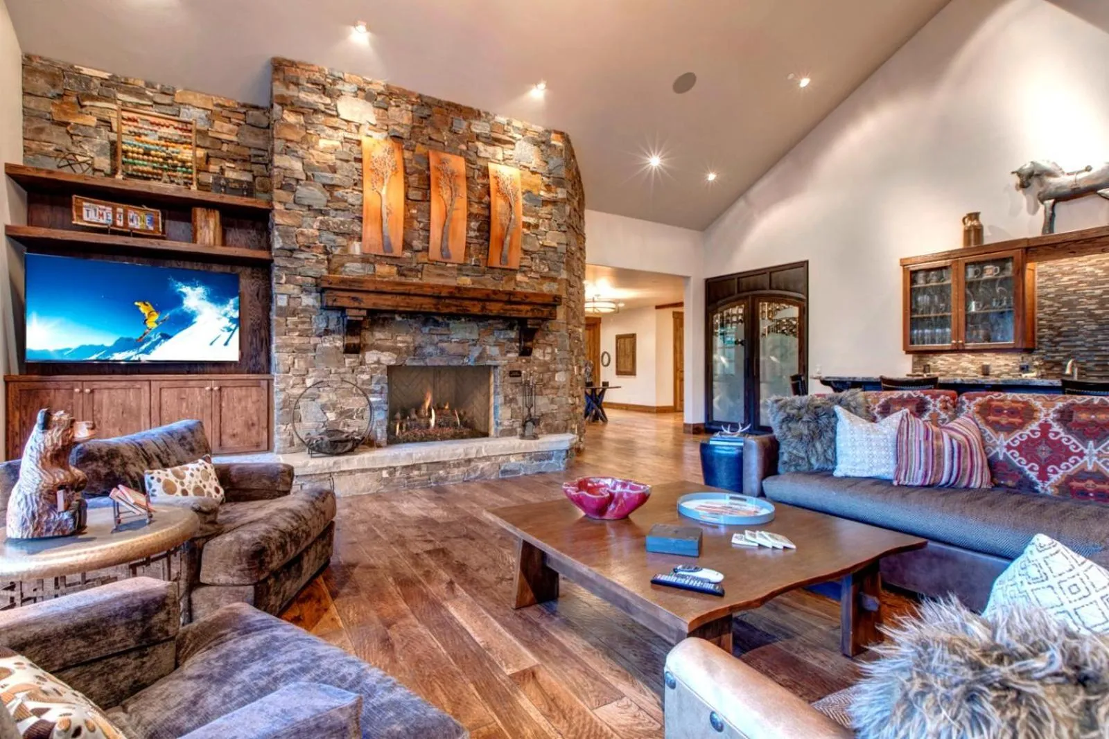 Living room in KBM Resorts Elegant Deer Valley Private Home Breathtaking views Elevator Gourmet Kitchen Hot Tub Gym PSD-2071