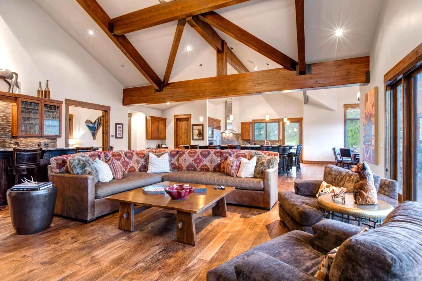 Living room in KBM Resorts Elegant Deer Valley Private Home Breathtaking views Elevator Gourmet Kitchen Hot Tub Gym PSD-2071