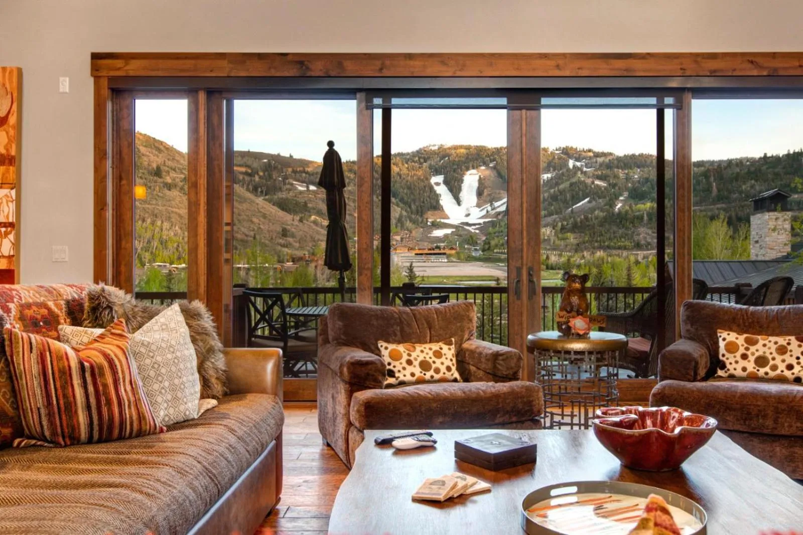 Living room in KBM Resorts Elegant Deer Valley Private Home Breathtaking views Elevator Gourmet Kitchen Hot Tub Gym PSD-2071