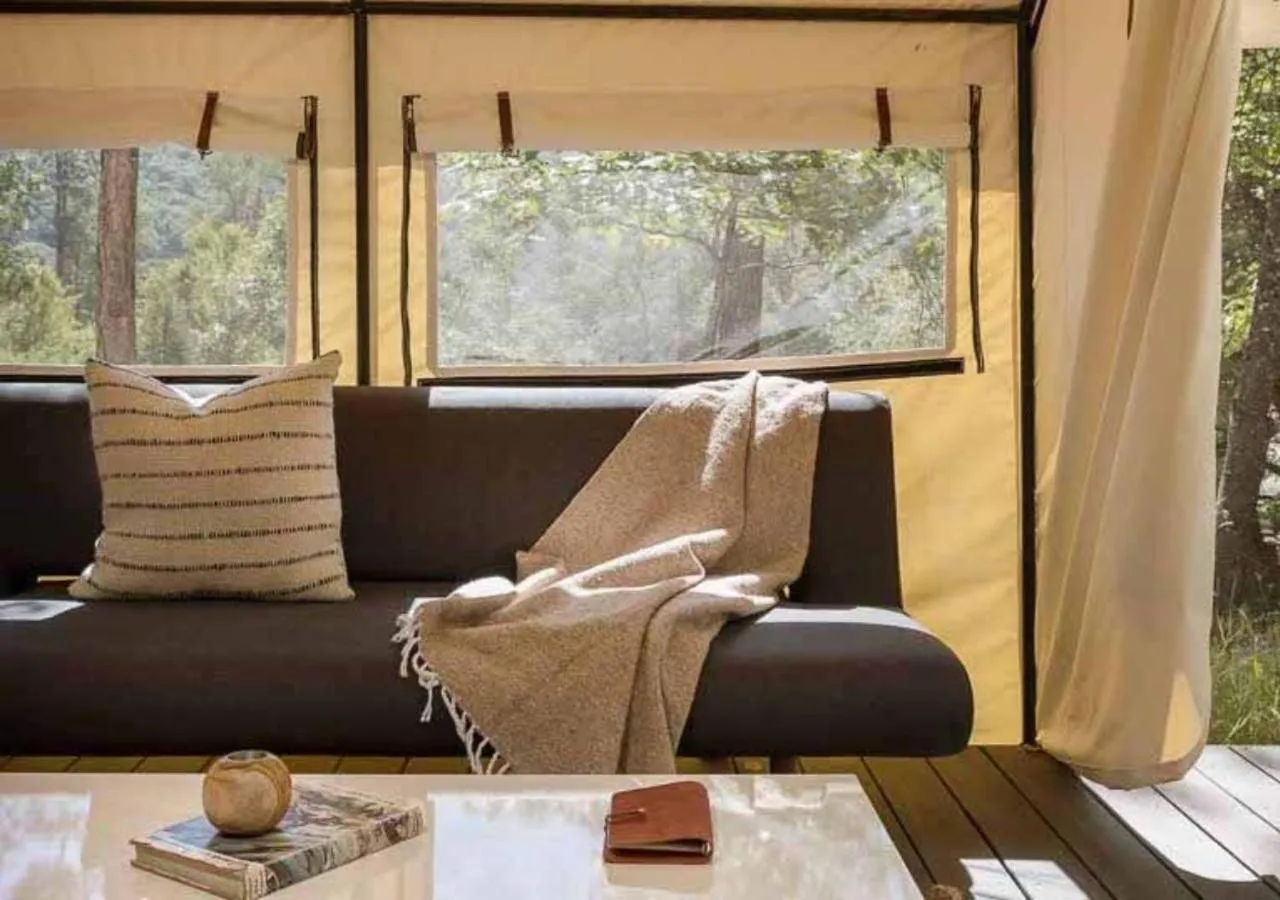 Living room in AutoCamp Catskills