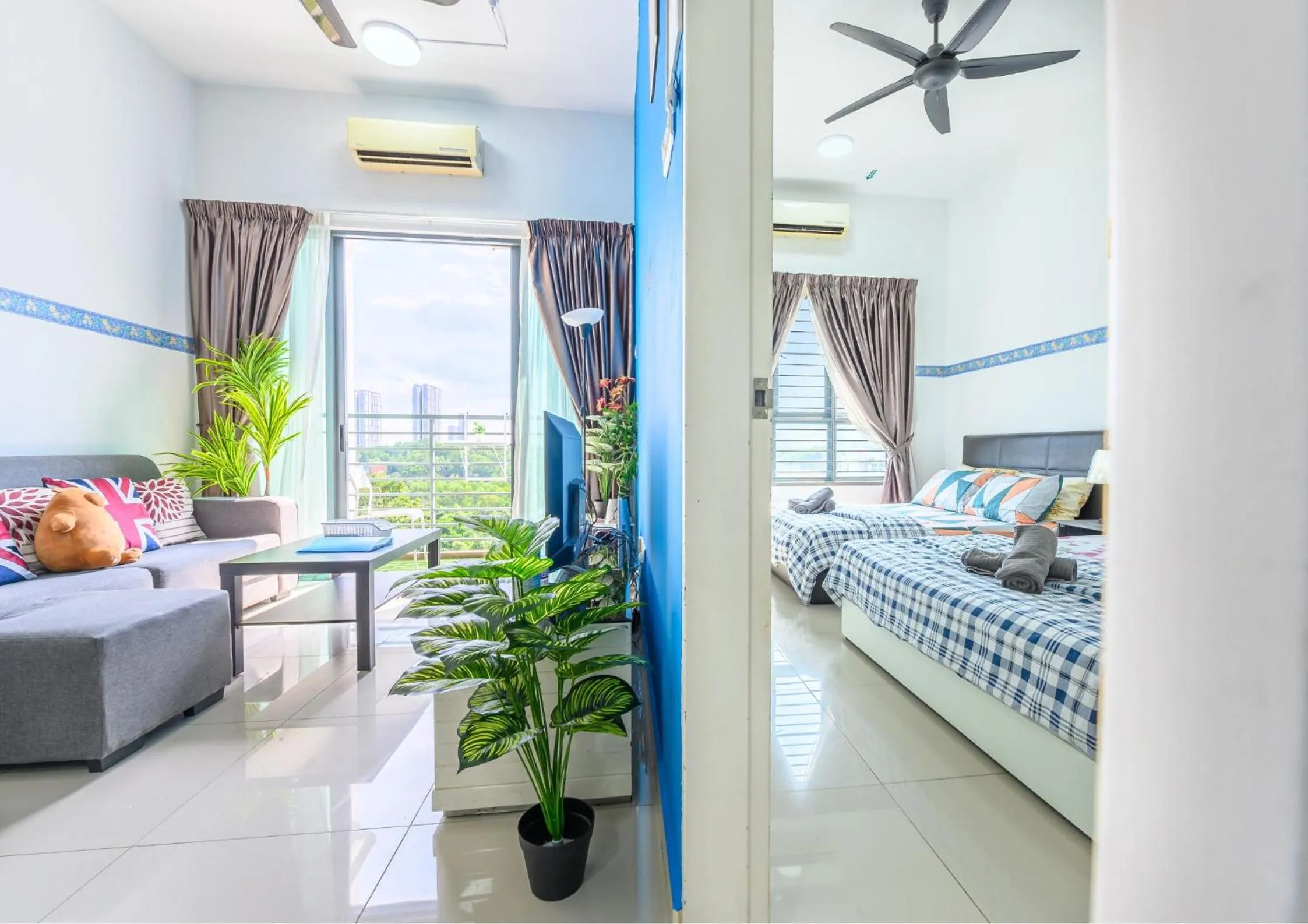 Bed in Cozy Park View Stay Above DPulze Mall #DP1