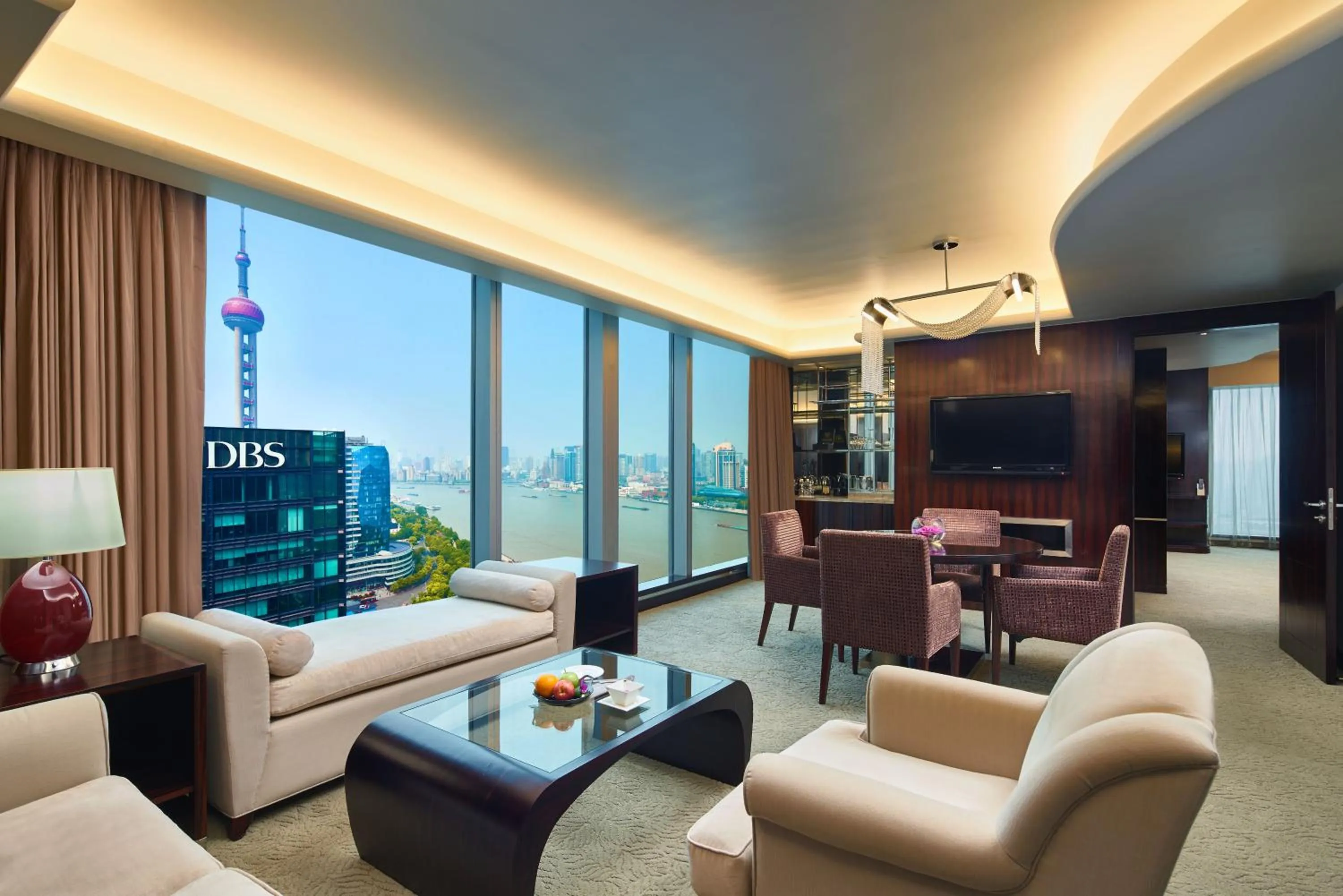 View (from property/room), Seating Area in Grand Kempinski Hotel Shanghai