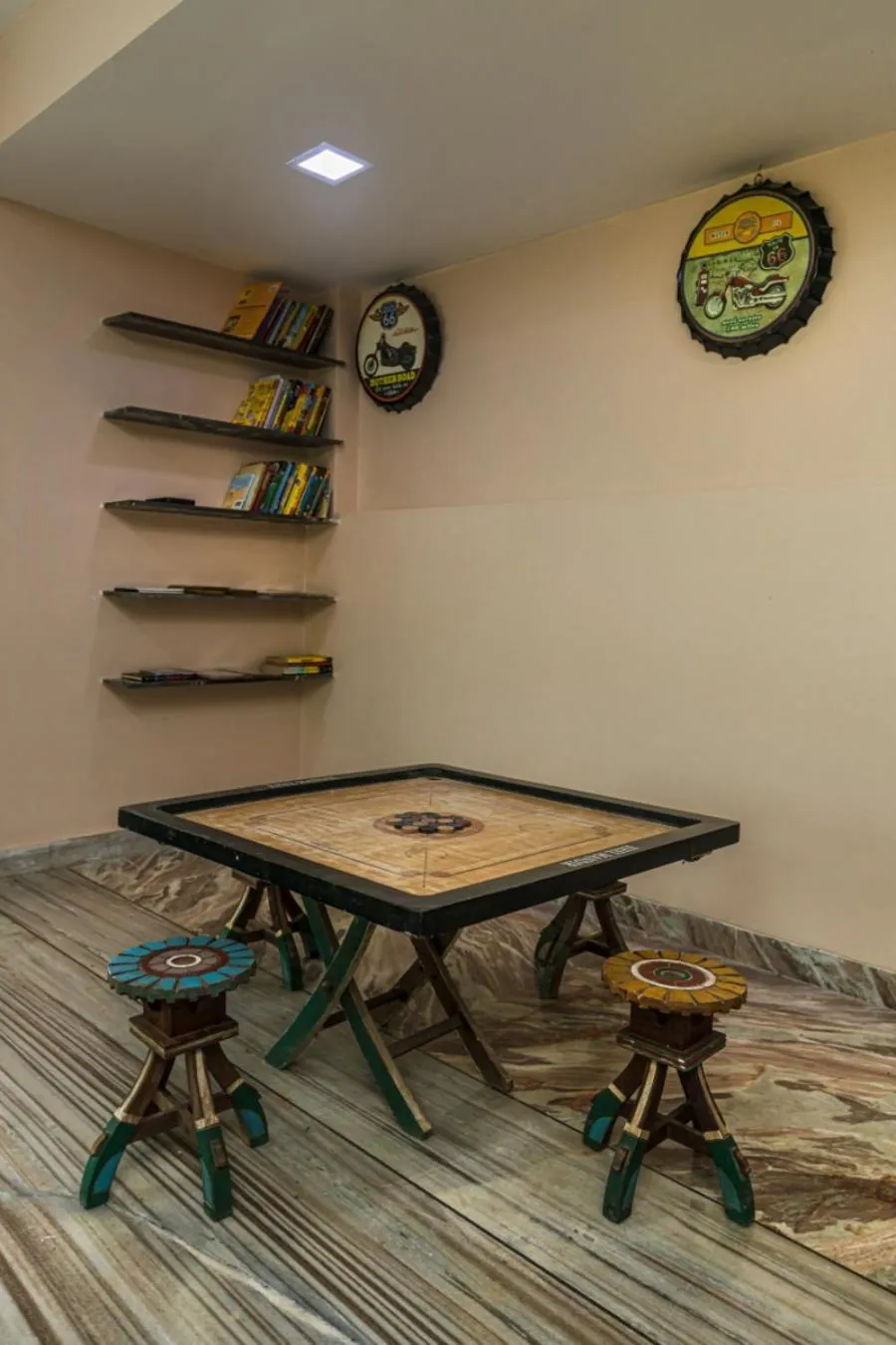 Game Room in SaffronStays Aura - 4BR luxury pool villa with gym, BBQ deck, lawns & indoor games near Kihim Beach