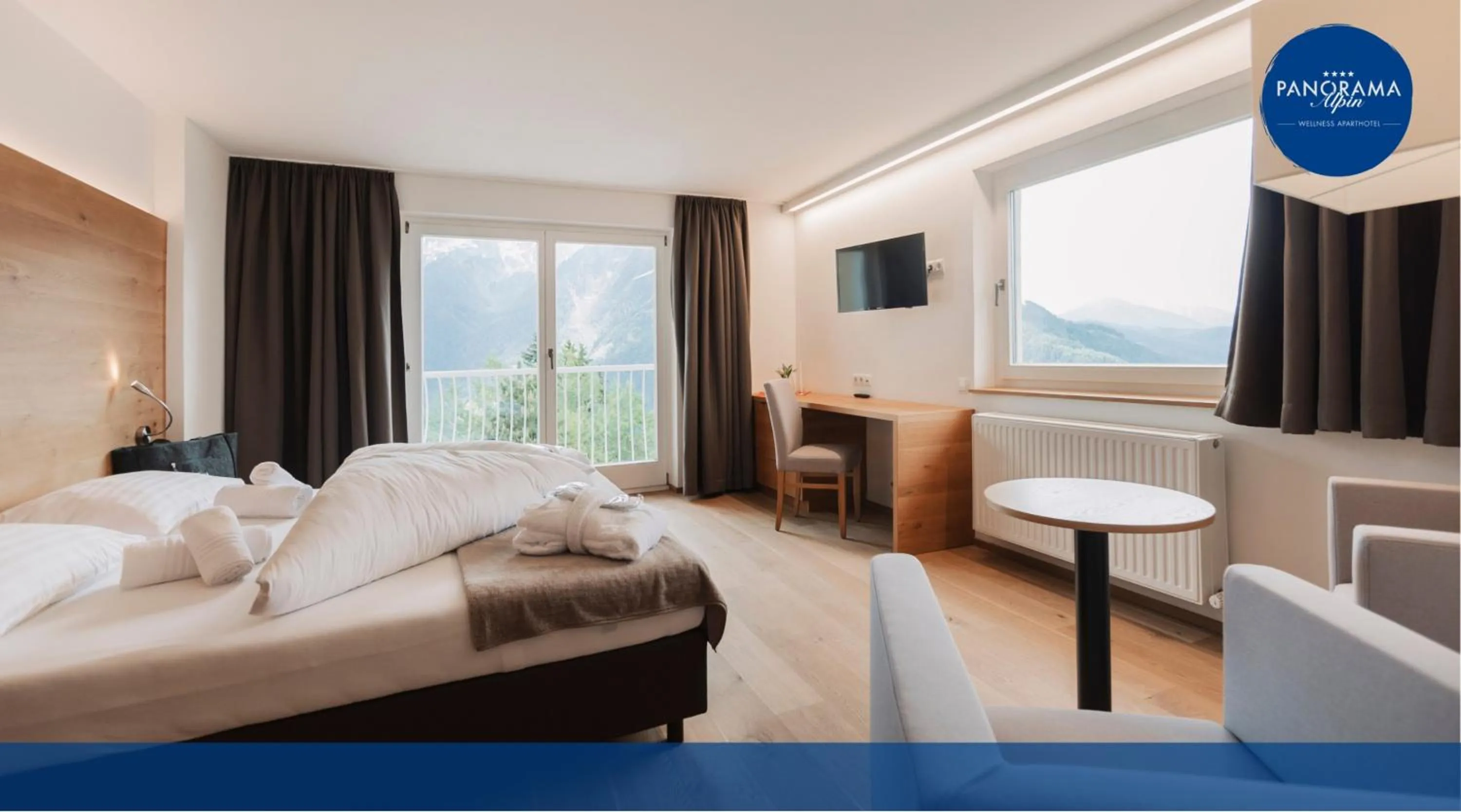 Bed in Wellness Aparthotel Panorama Alpin - Ferienwohnungen Jerzens im Pitztal