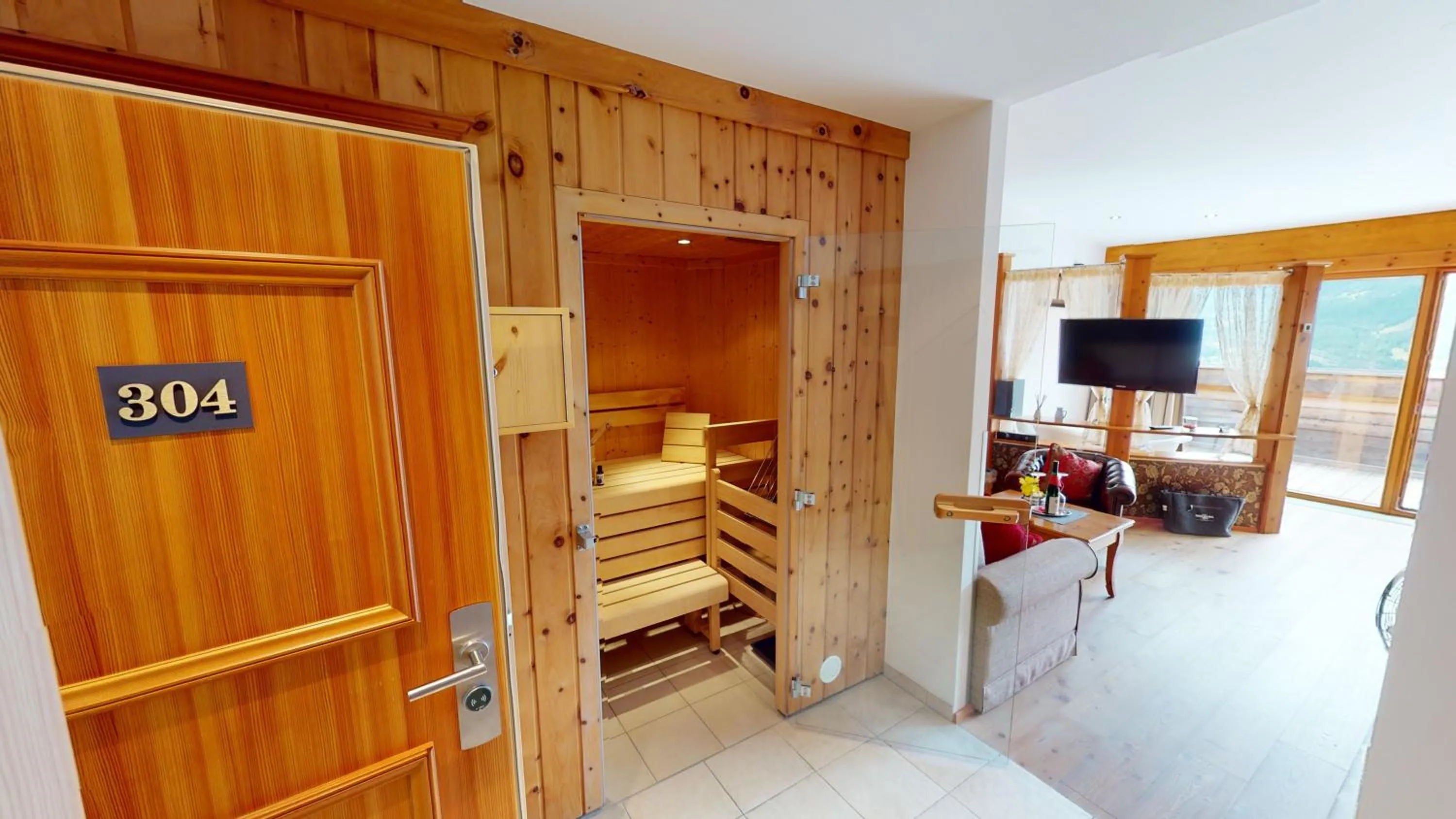Sauna in Wellness Aparthotel Panorama Alpin - Ferienwohnungen Jerzens im Pitztal