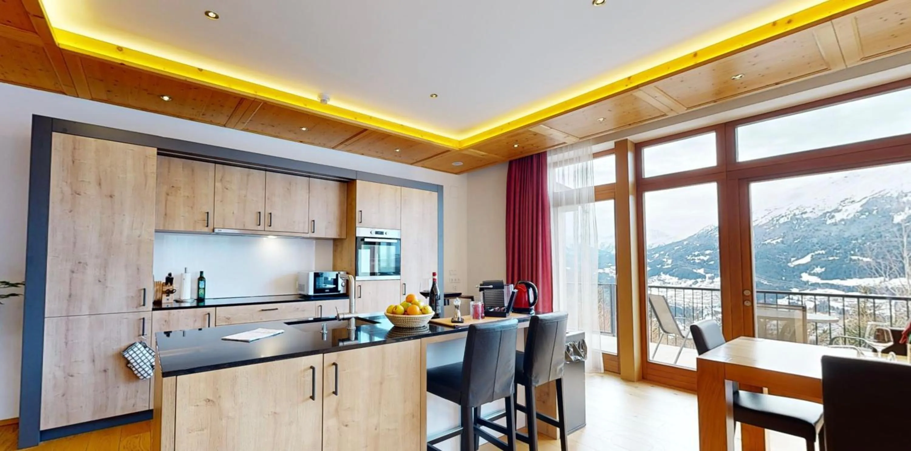 Kitchen or kitchenette in Wellness Aparthotel Panorama Alpin - Ferienwohnungen Jerzens im Pitztal