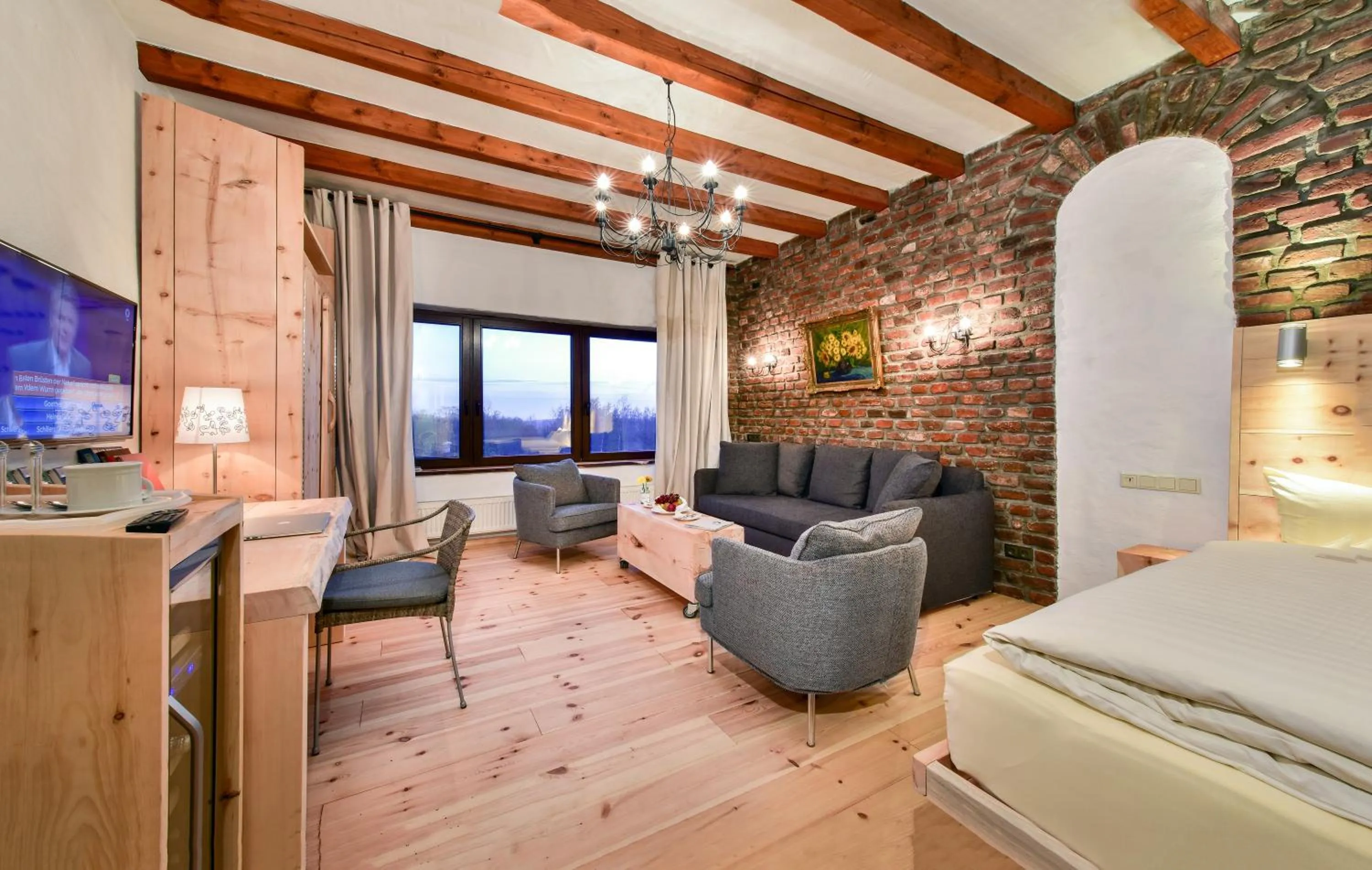 Living room, Bed in Hotel Land Gut Höhne