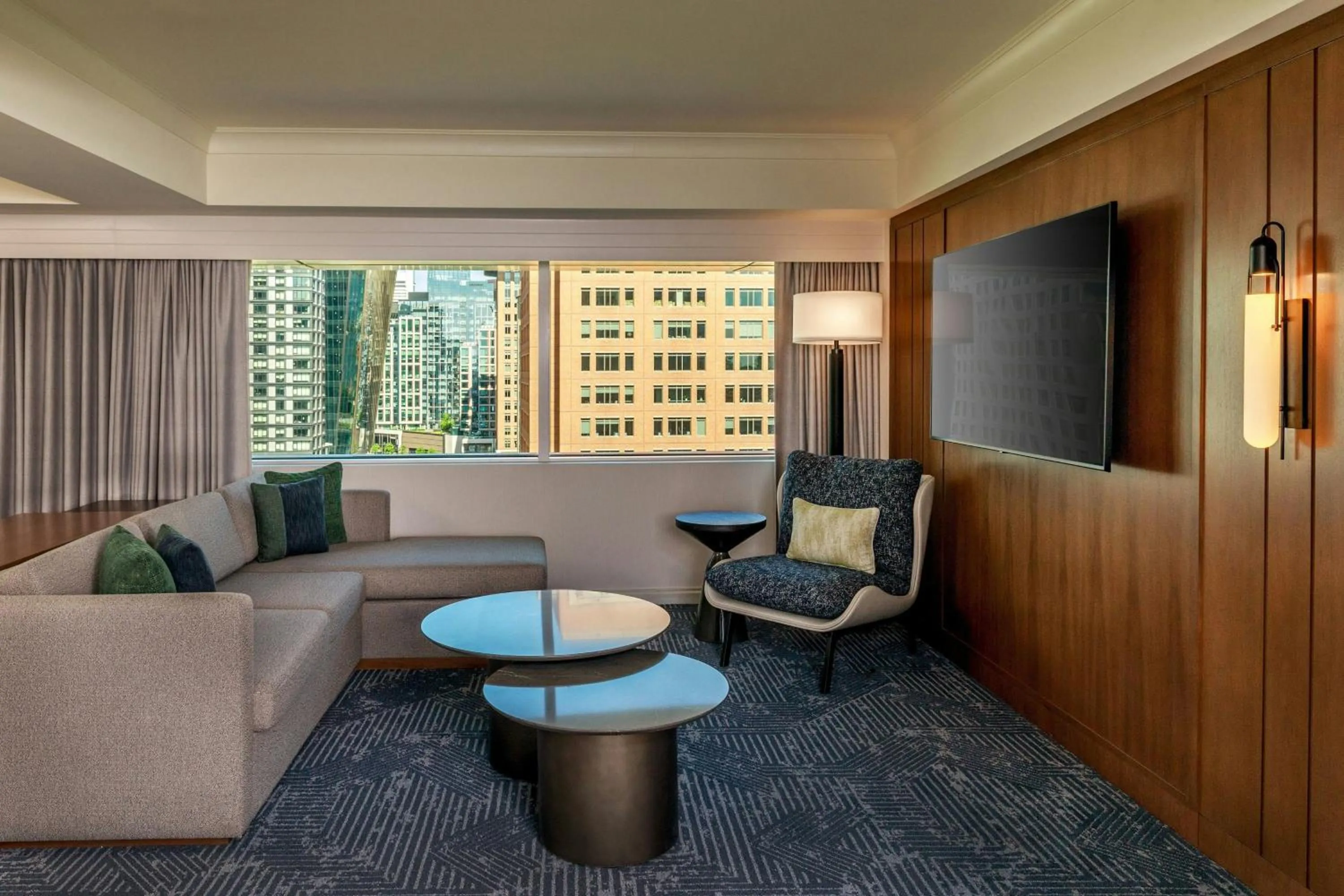 Living room in Renaissance Boston Seaport District