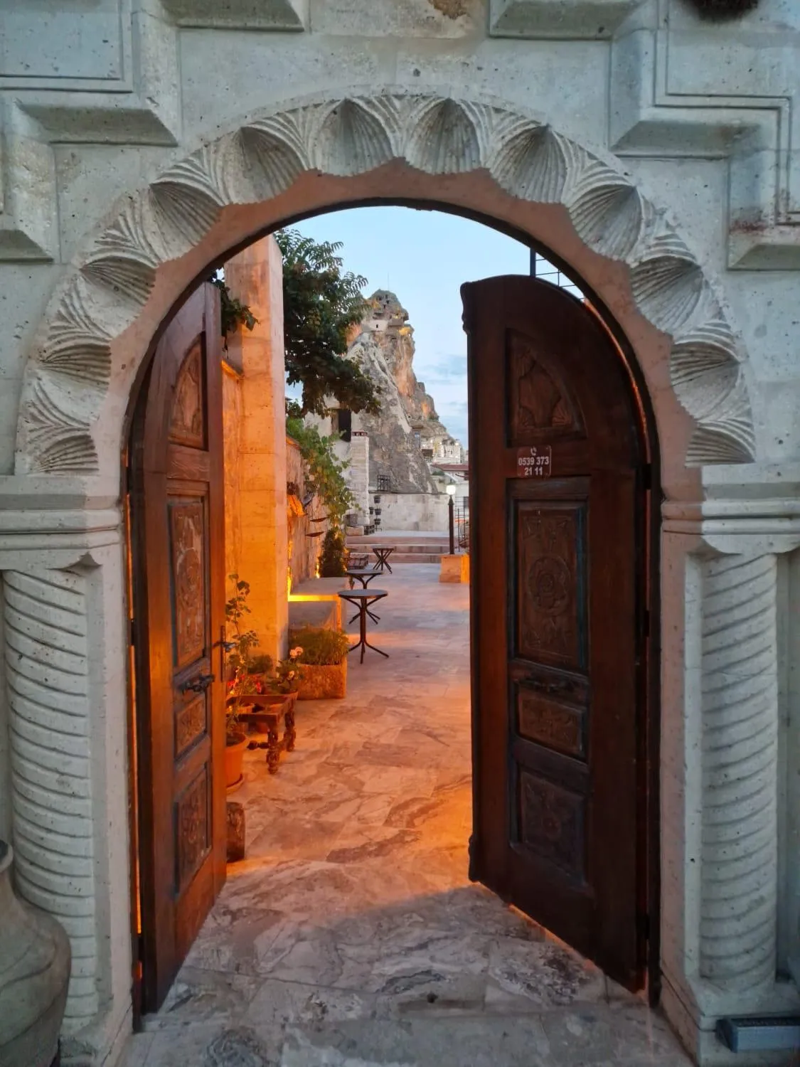 Facade/entrance in Serenus Cave Suites