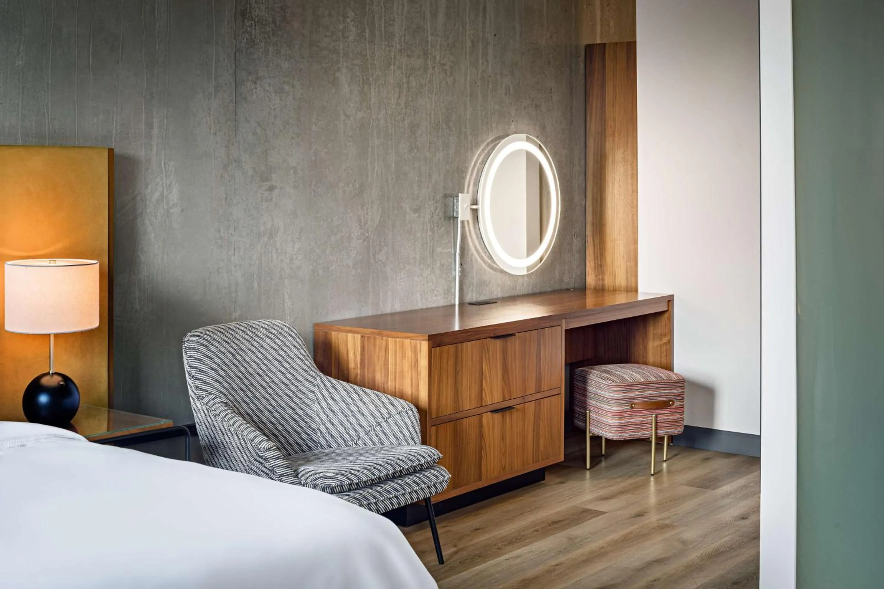 Living room, Bed in The LOOM Hotel, Tapestry Collection by Hilton