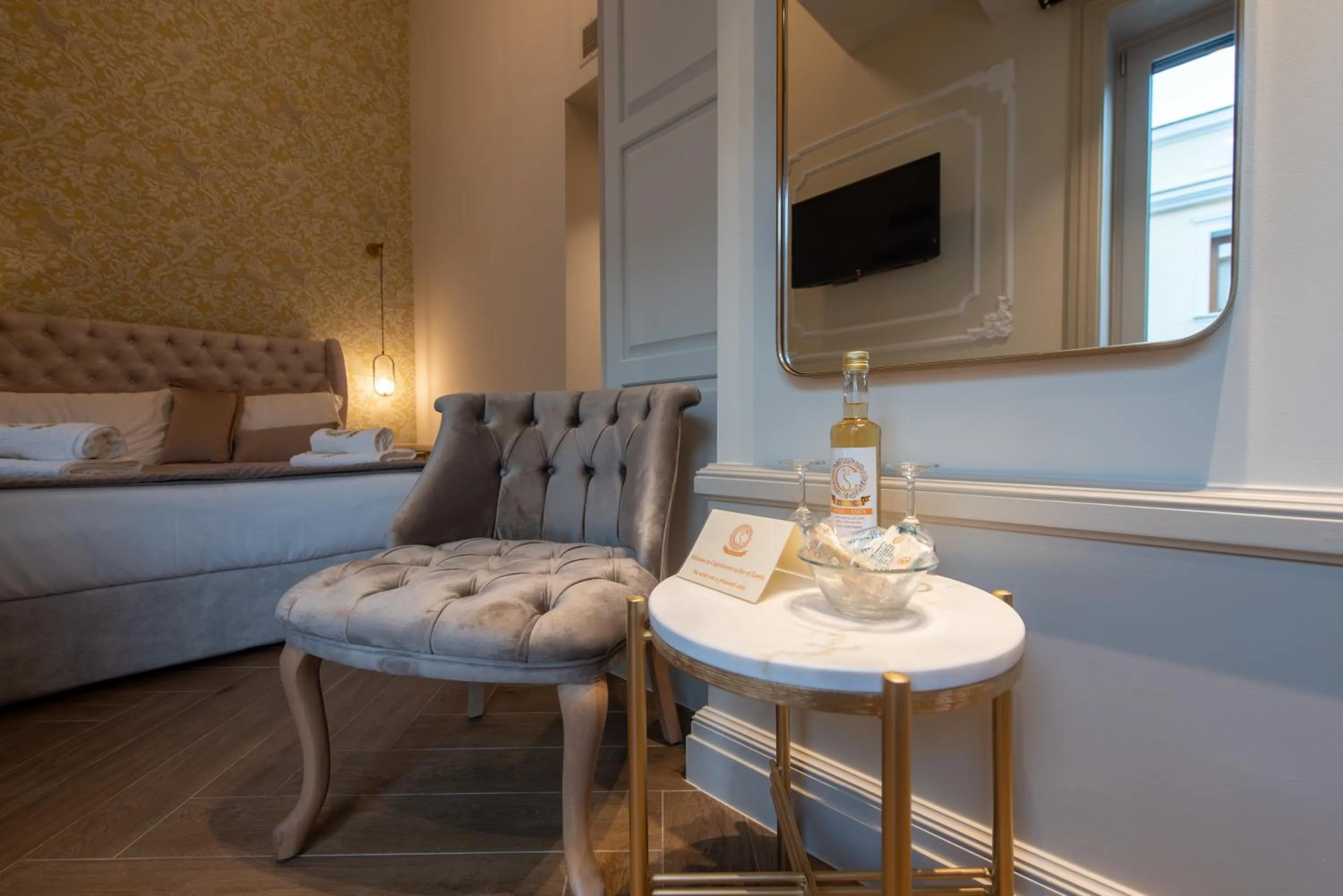 Seating area in Capolavoro Suites