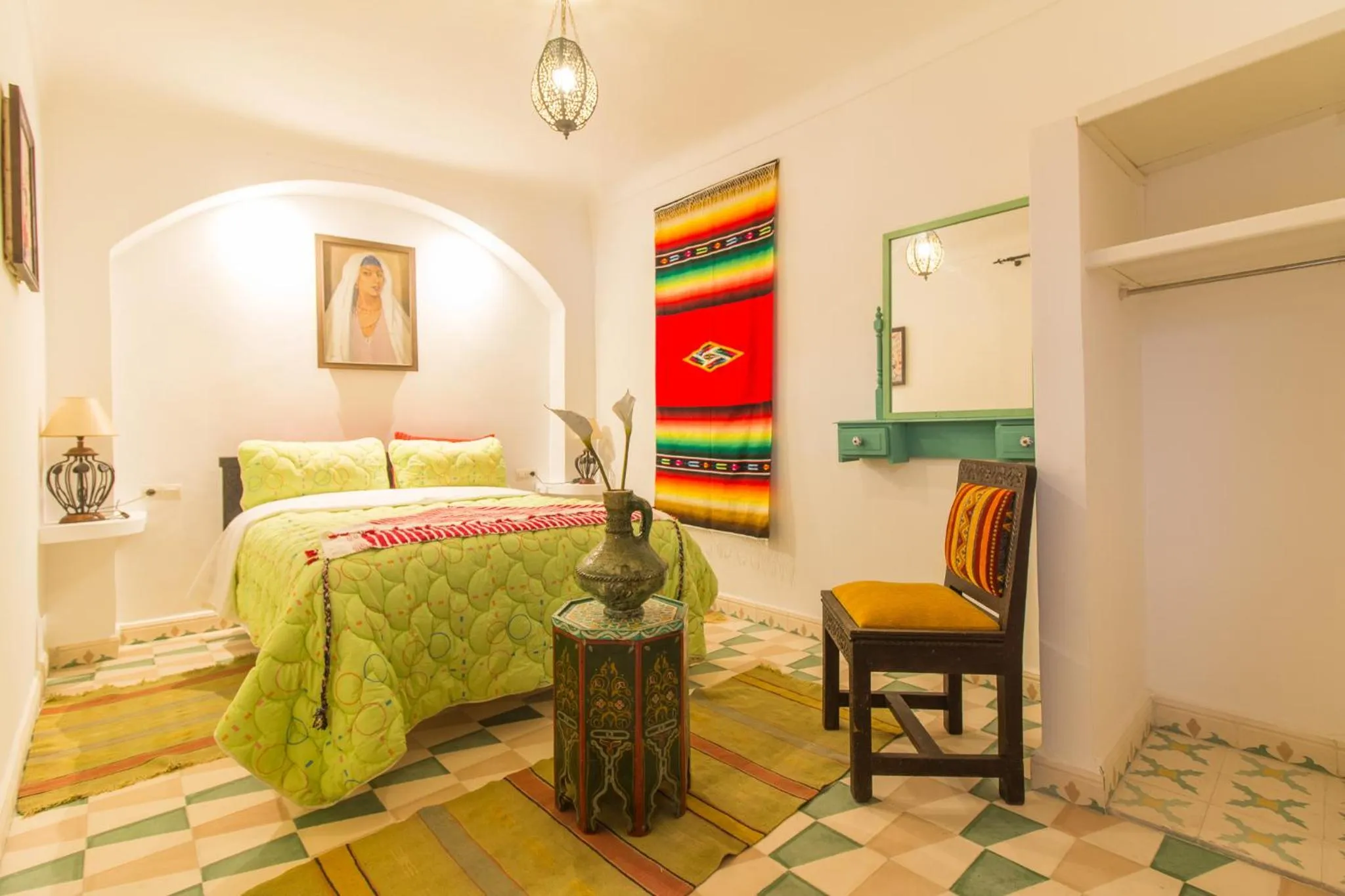 Bed in Riad Azul