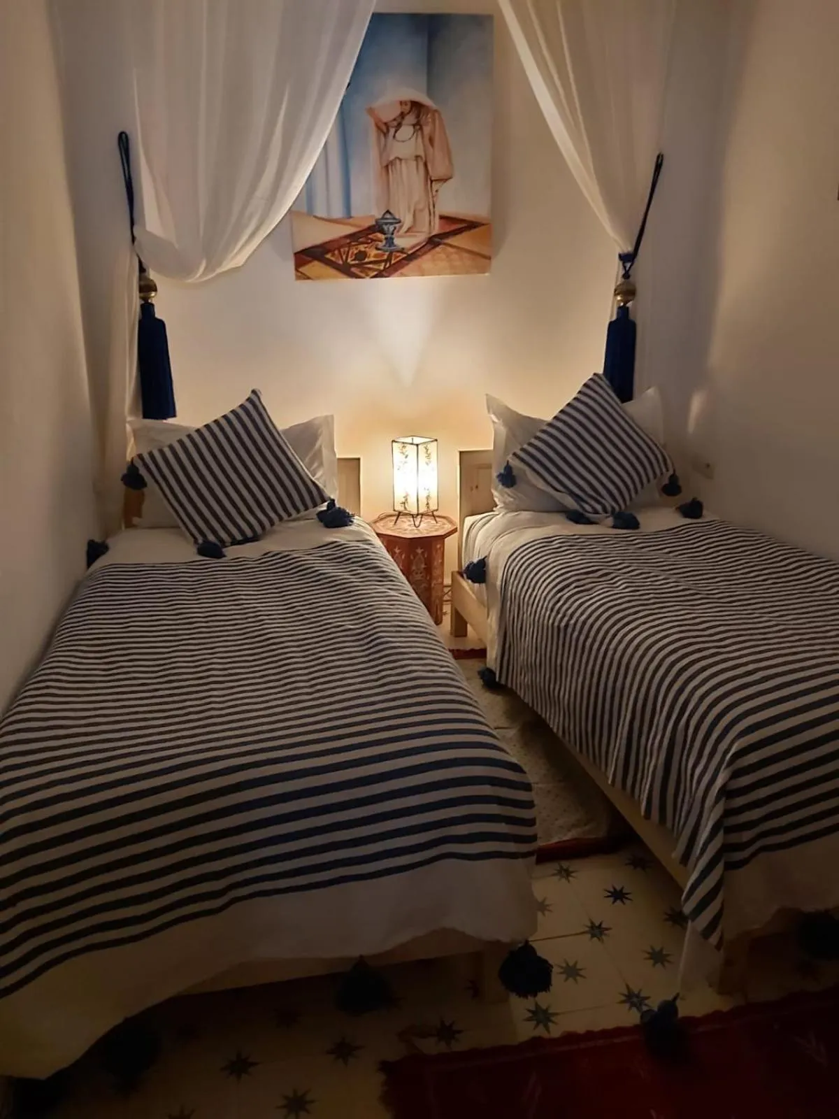 Bed in Riad Azul