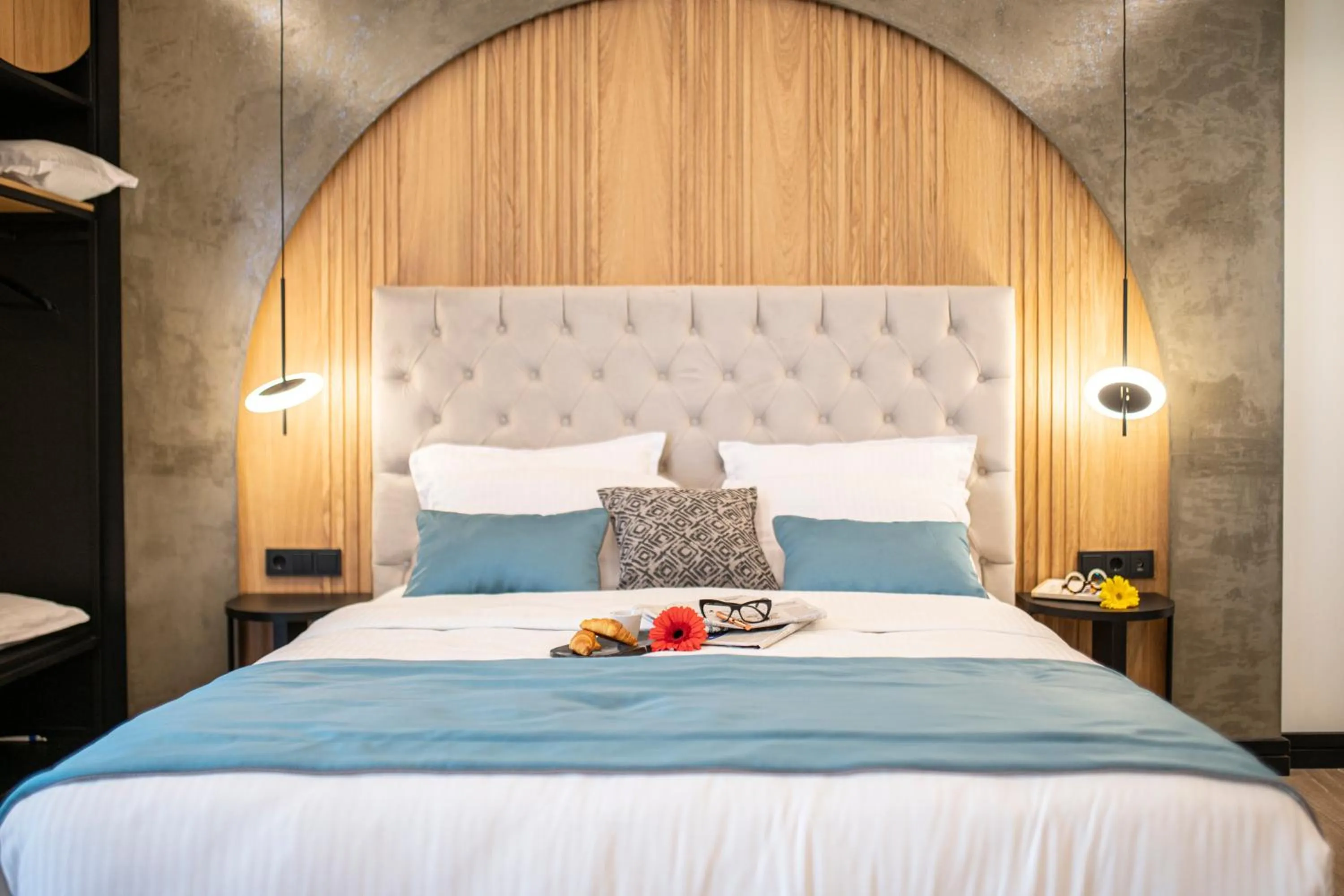 Bed in Thalassa Apart Hotel