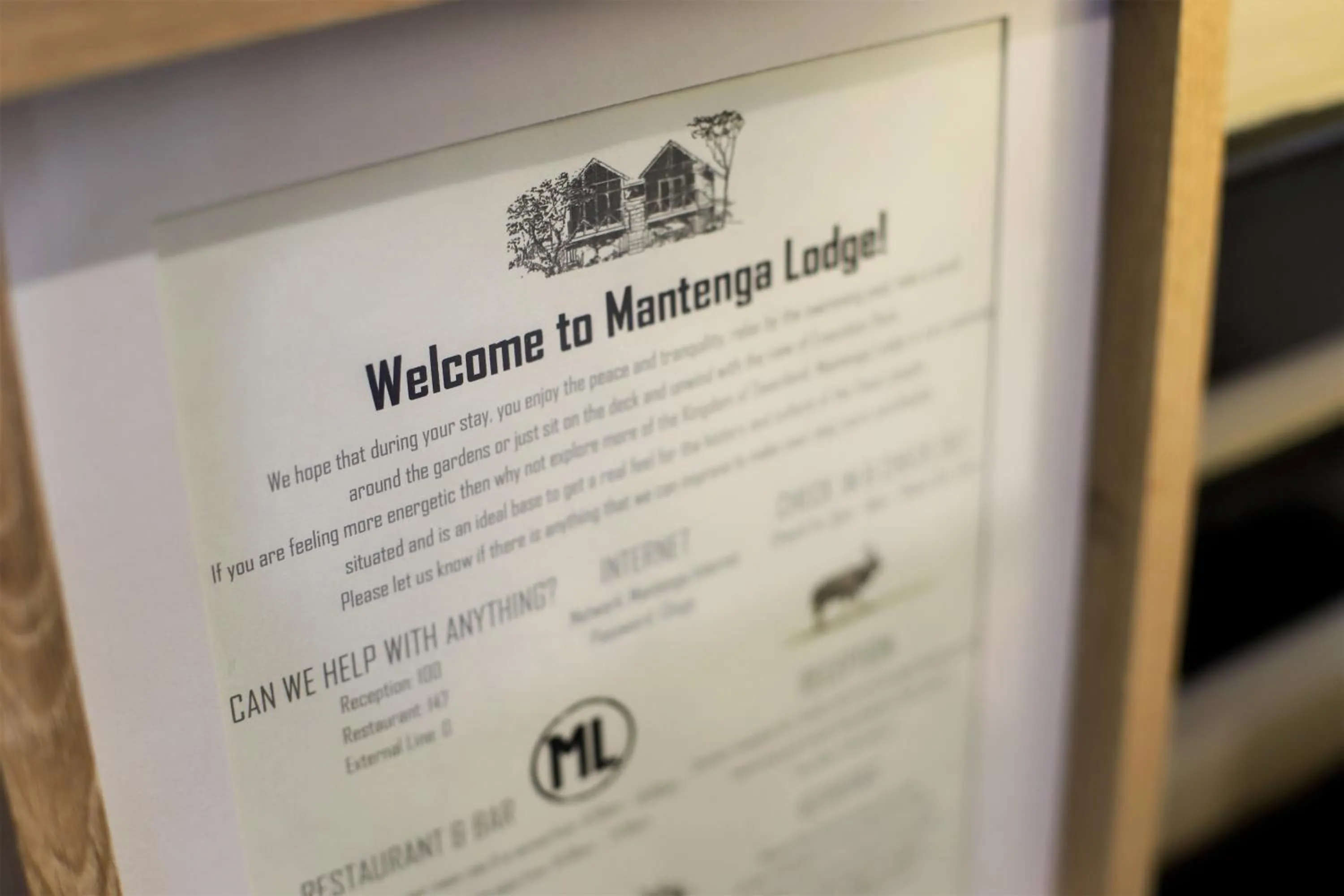 Logo/Certificate/Sign in Mantenga Lodge
