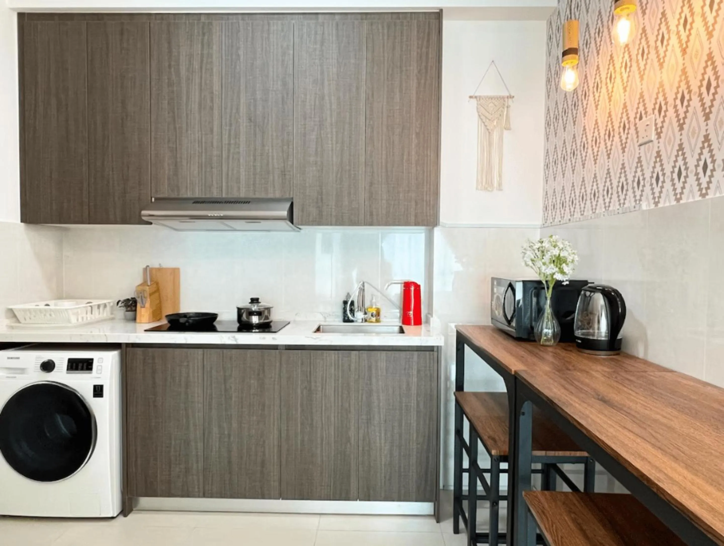 Kitchen or kitchenette in Greenfield Residence Bandar Sunway