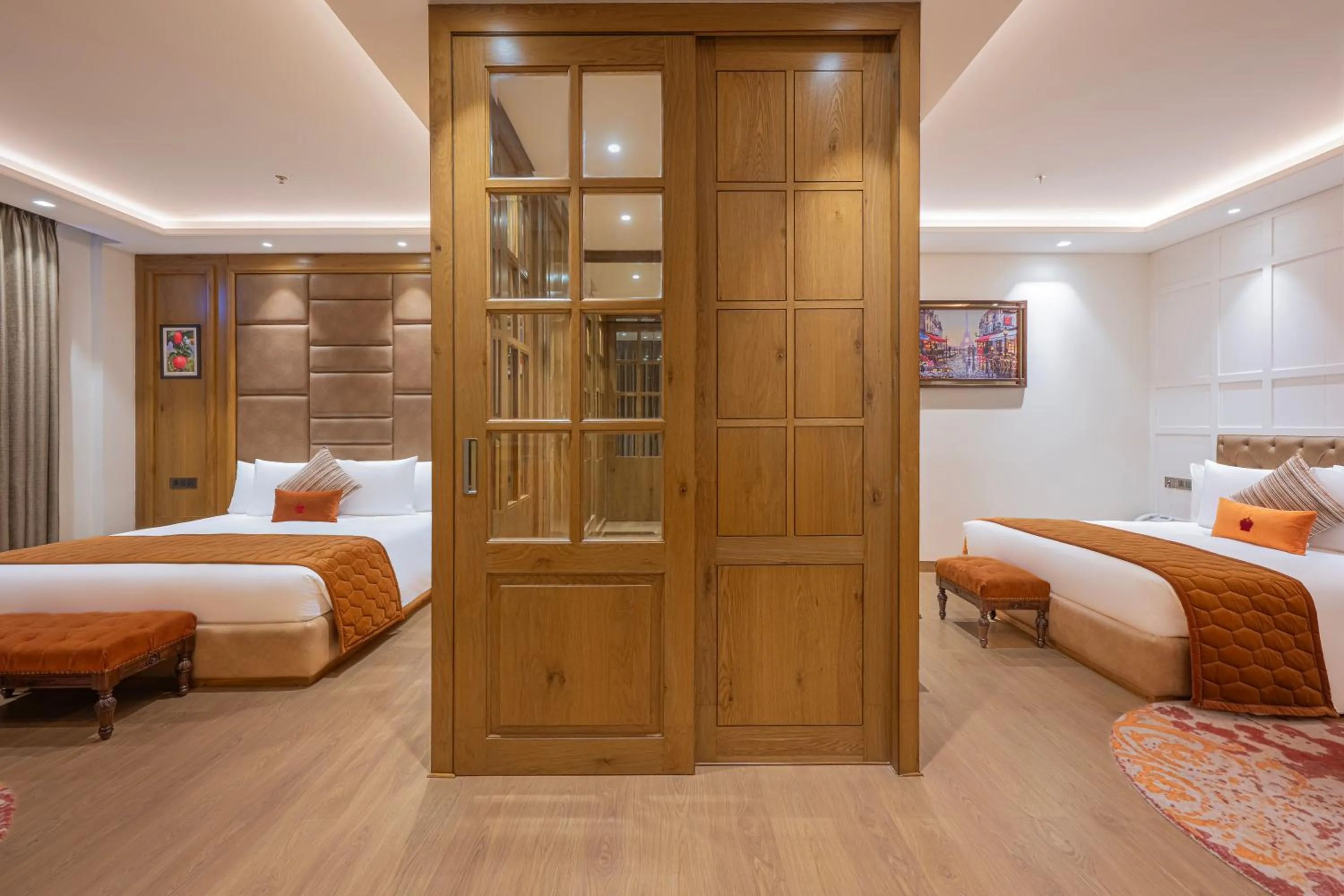 Bed in WelcomHeritage Elysium Resort & Spa