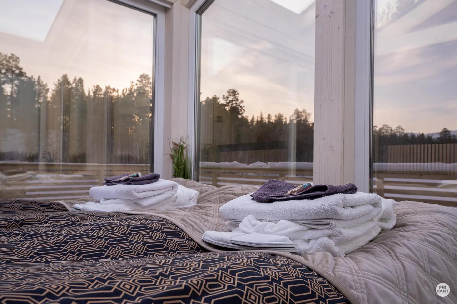 Bed in Flatmoen Natur Lodge