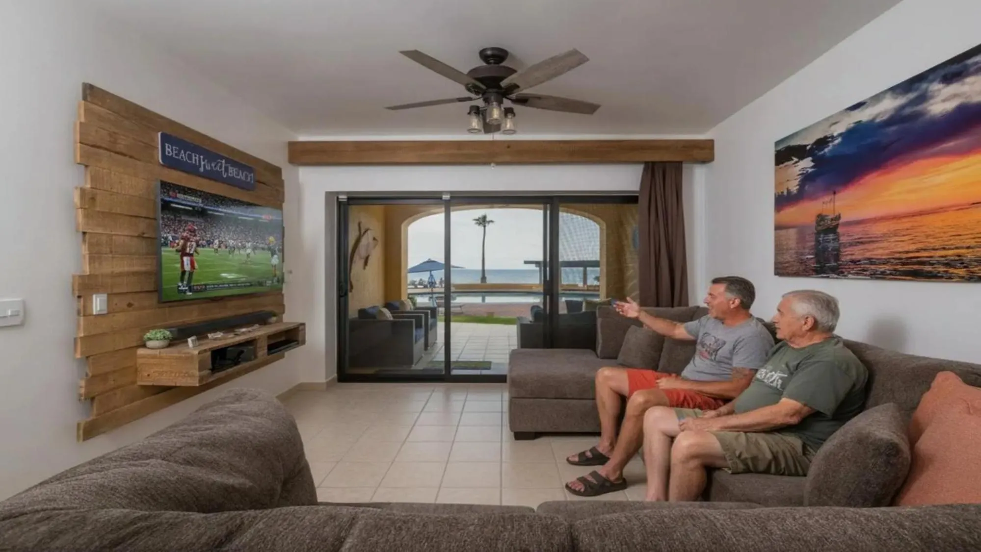 Living room in Ground Floor 2BR Beachfront - Steps to Pool - Princesa E104 - BeachBumCondos