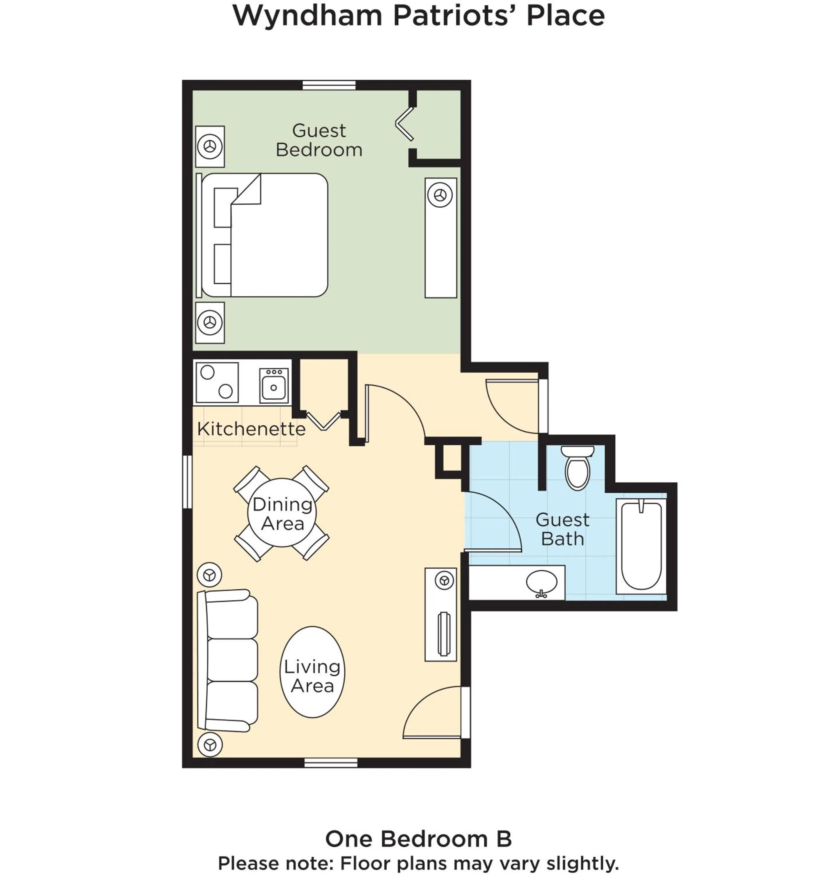 Floor plan in Club Wyndham Patriots Place